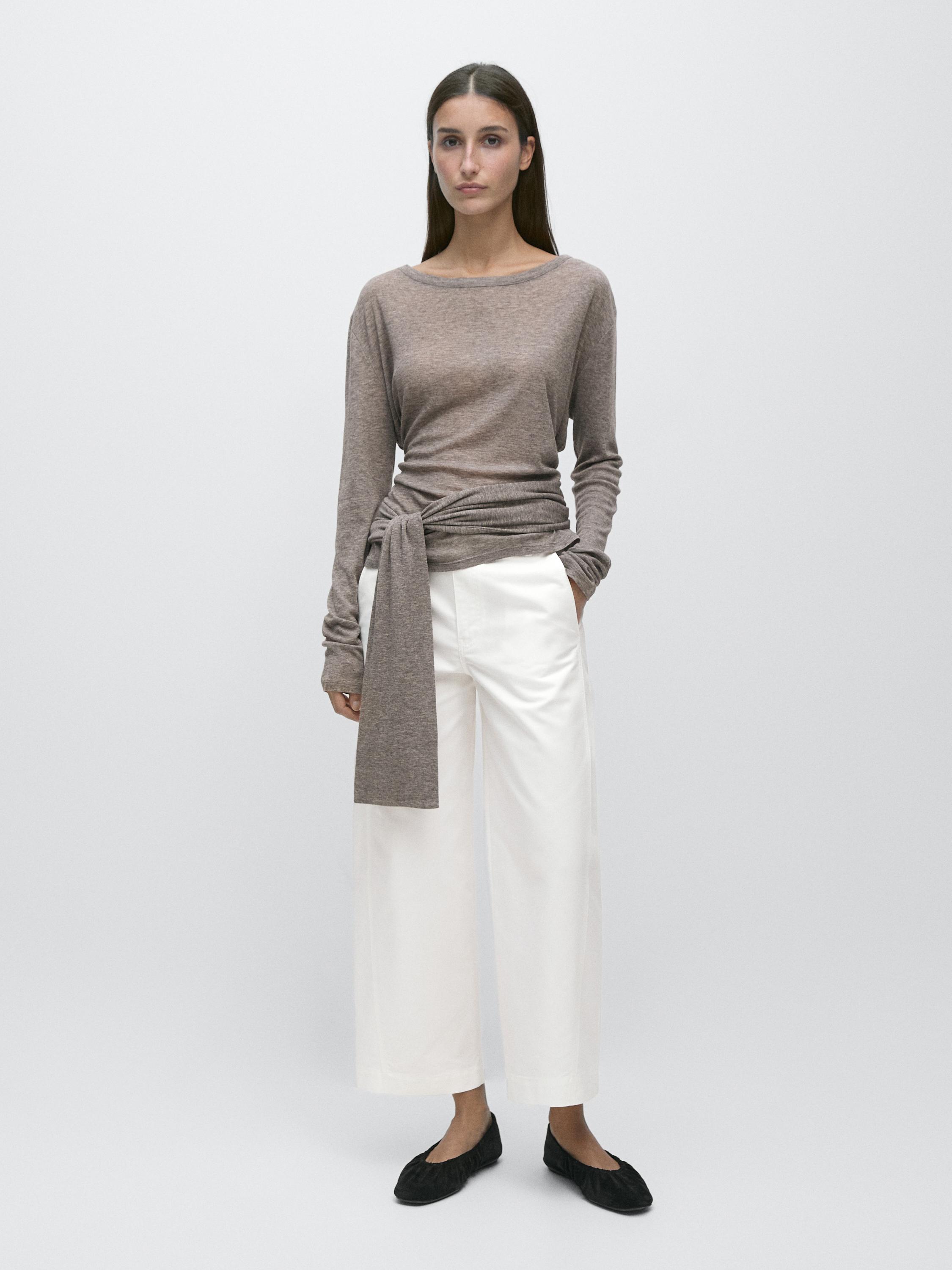 High-waist barrel fit trousers