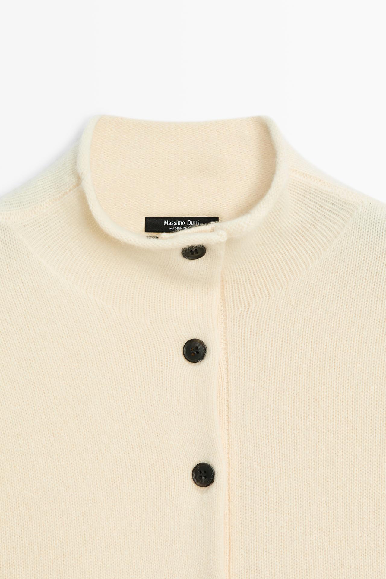 100% cashmere knit cardigan — CREAM