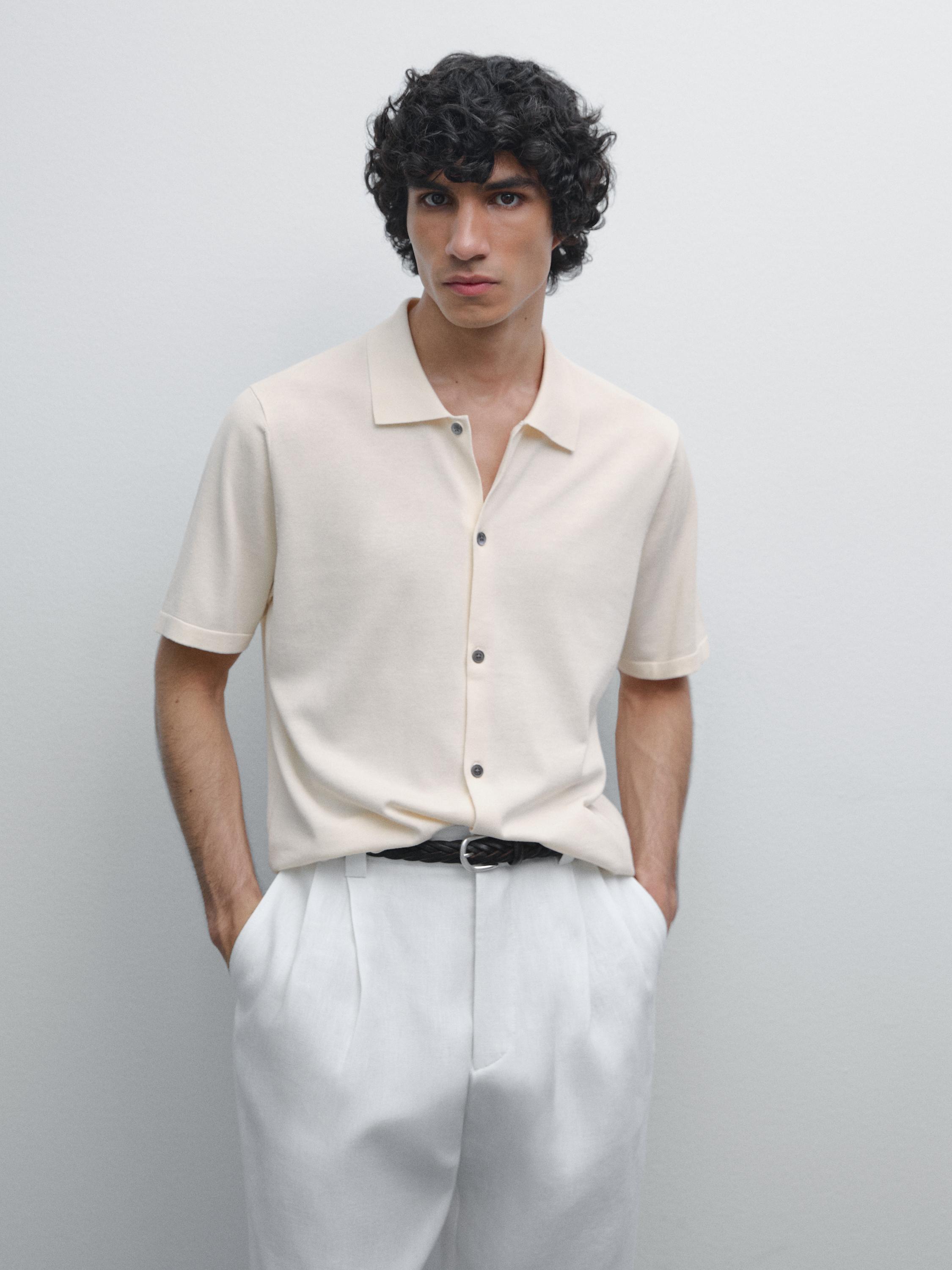 Cardigan punto cuello polo