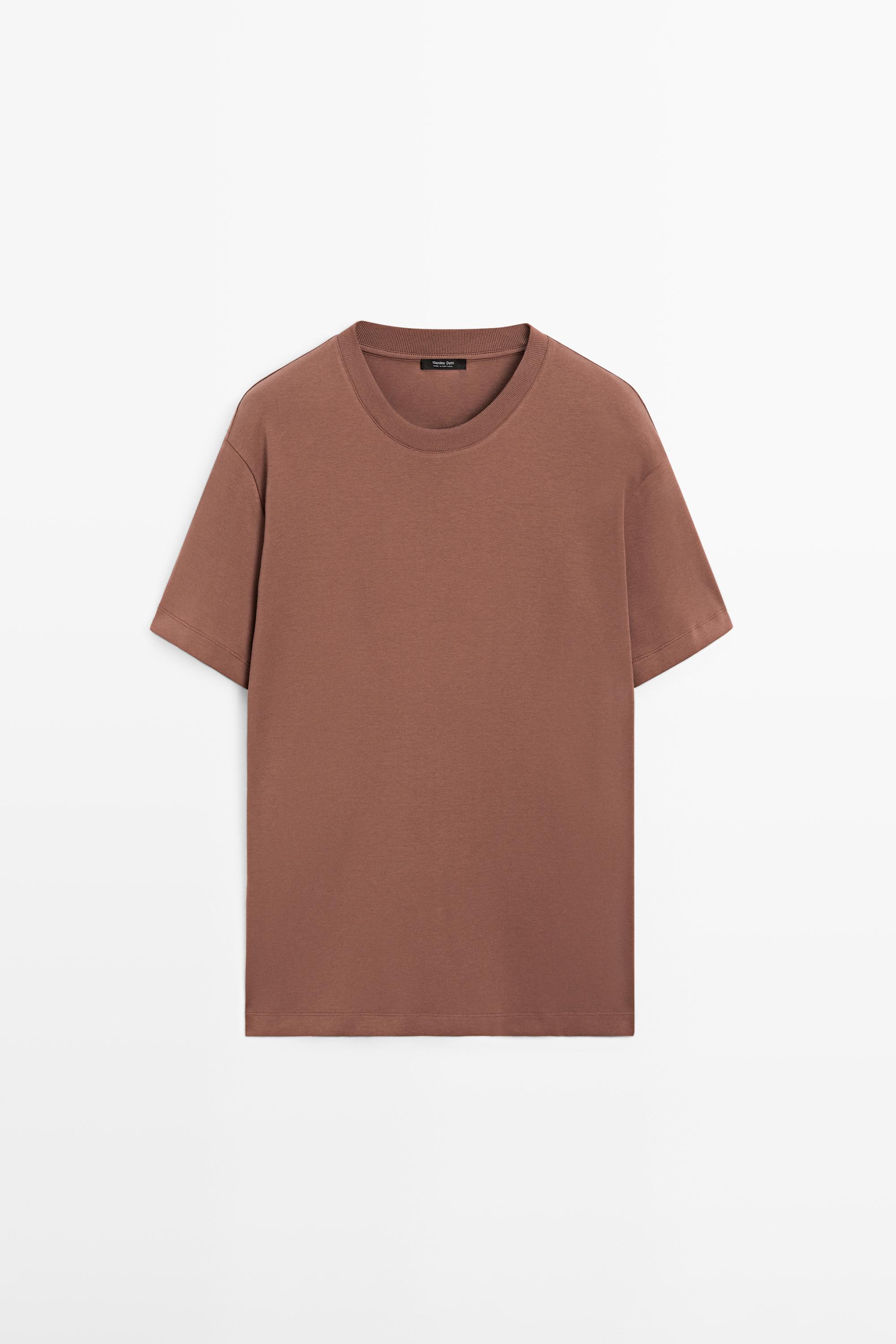 100% cotton short sleeve T-shirt — TERRA-COTTA