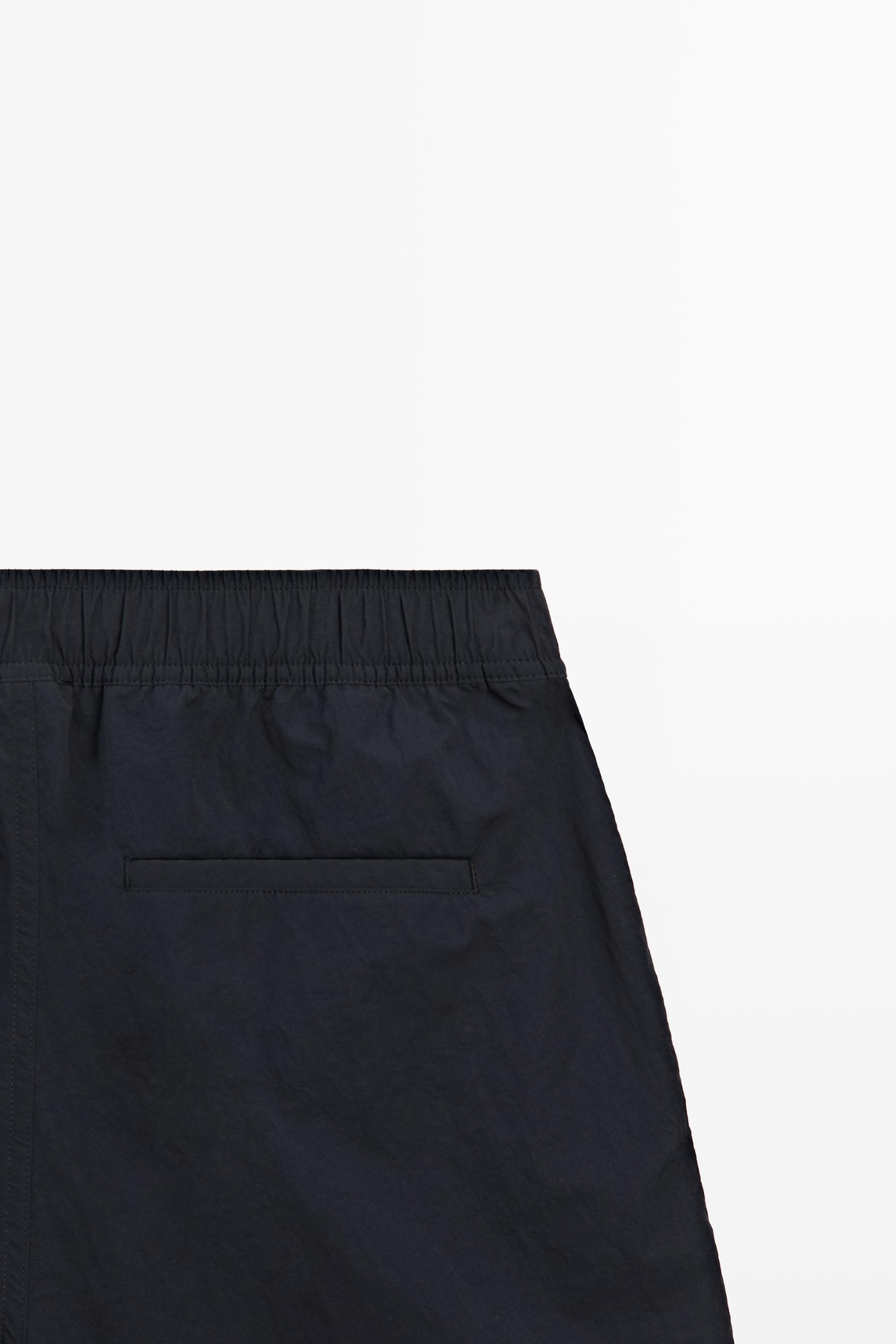 Plain swimming trunks with waist detail — NAVY BLUE
