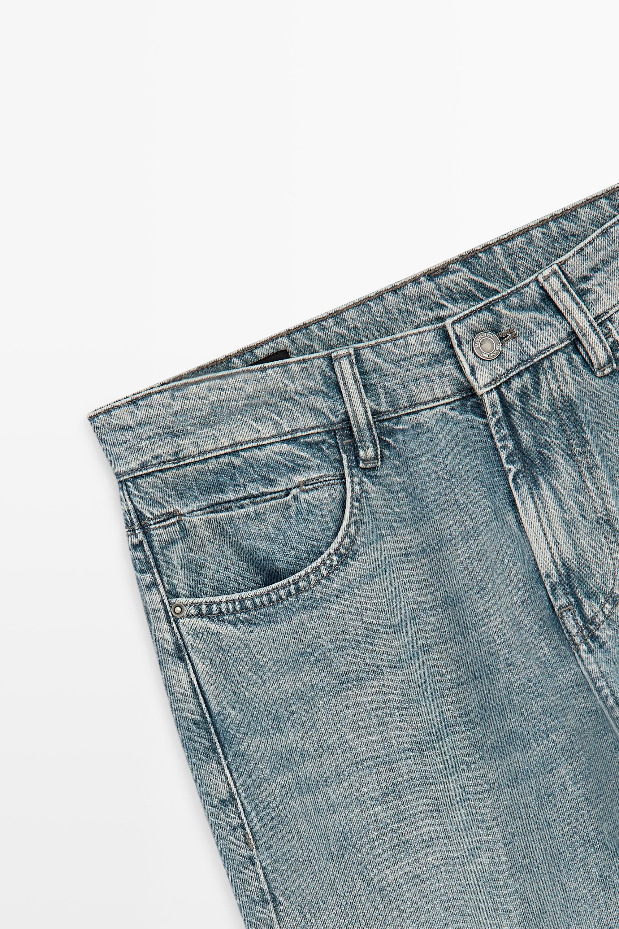 Stonewashed tapered-fit jeans — BLUE
