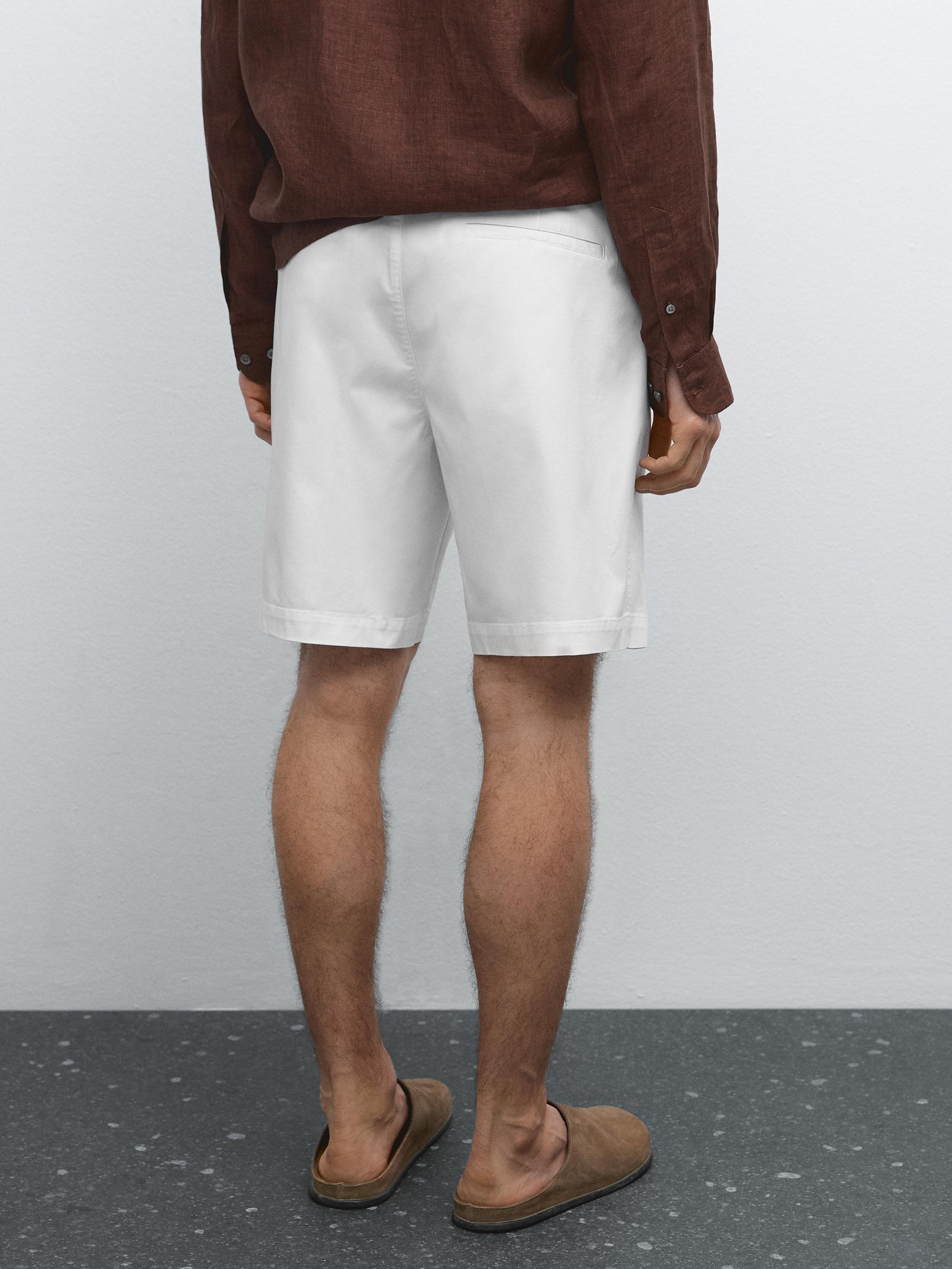 Cotton blend Bermuda shorts