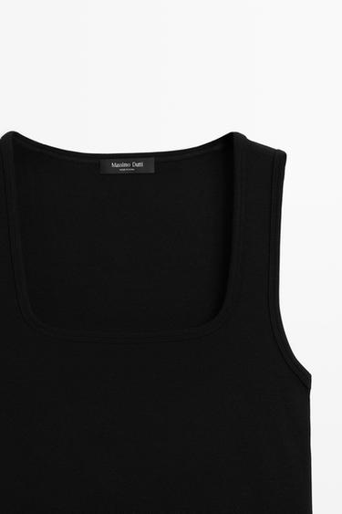 Square Neck Top — BLACK 2