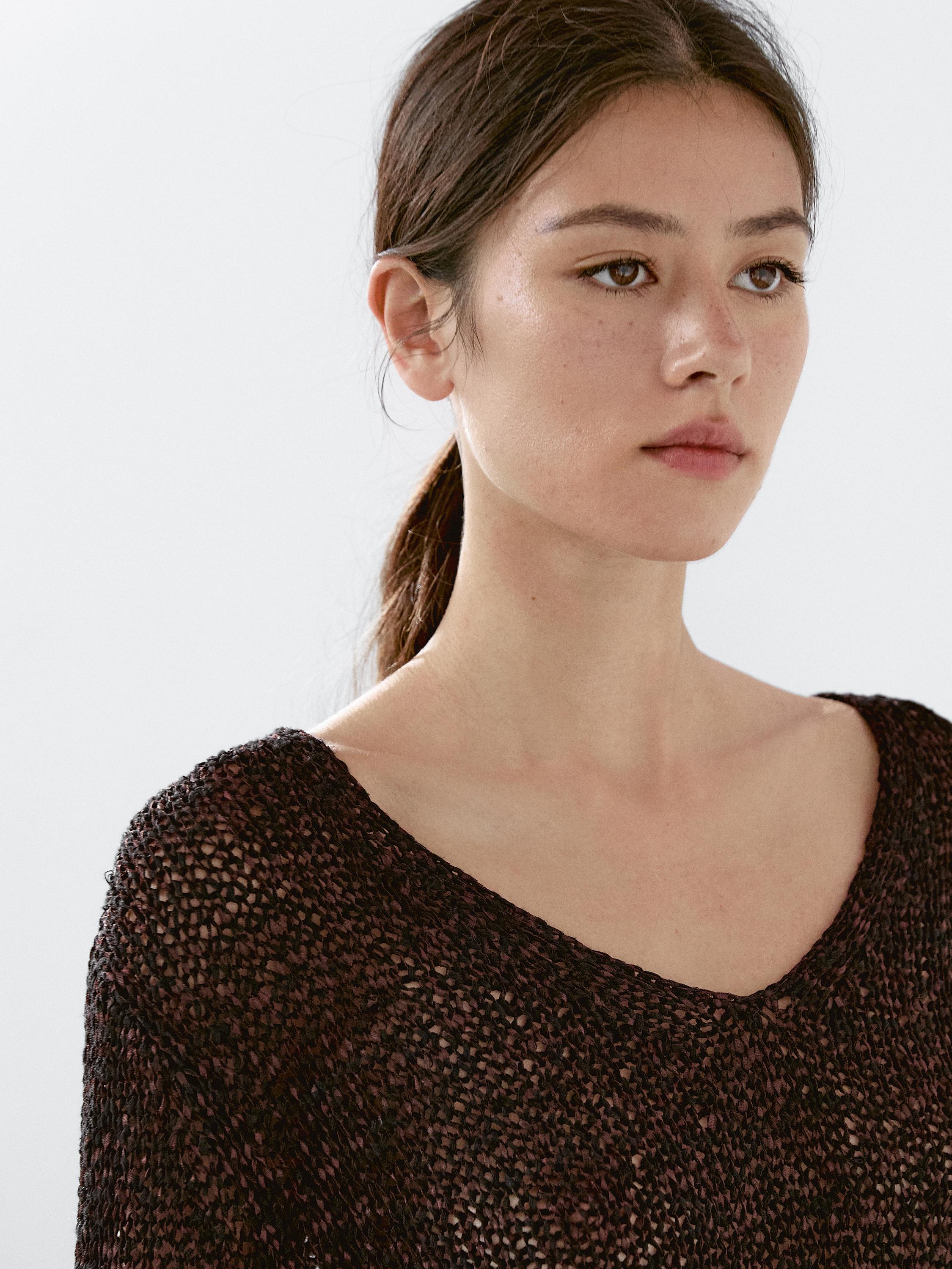 Pull coton en maille moulinée