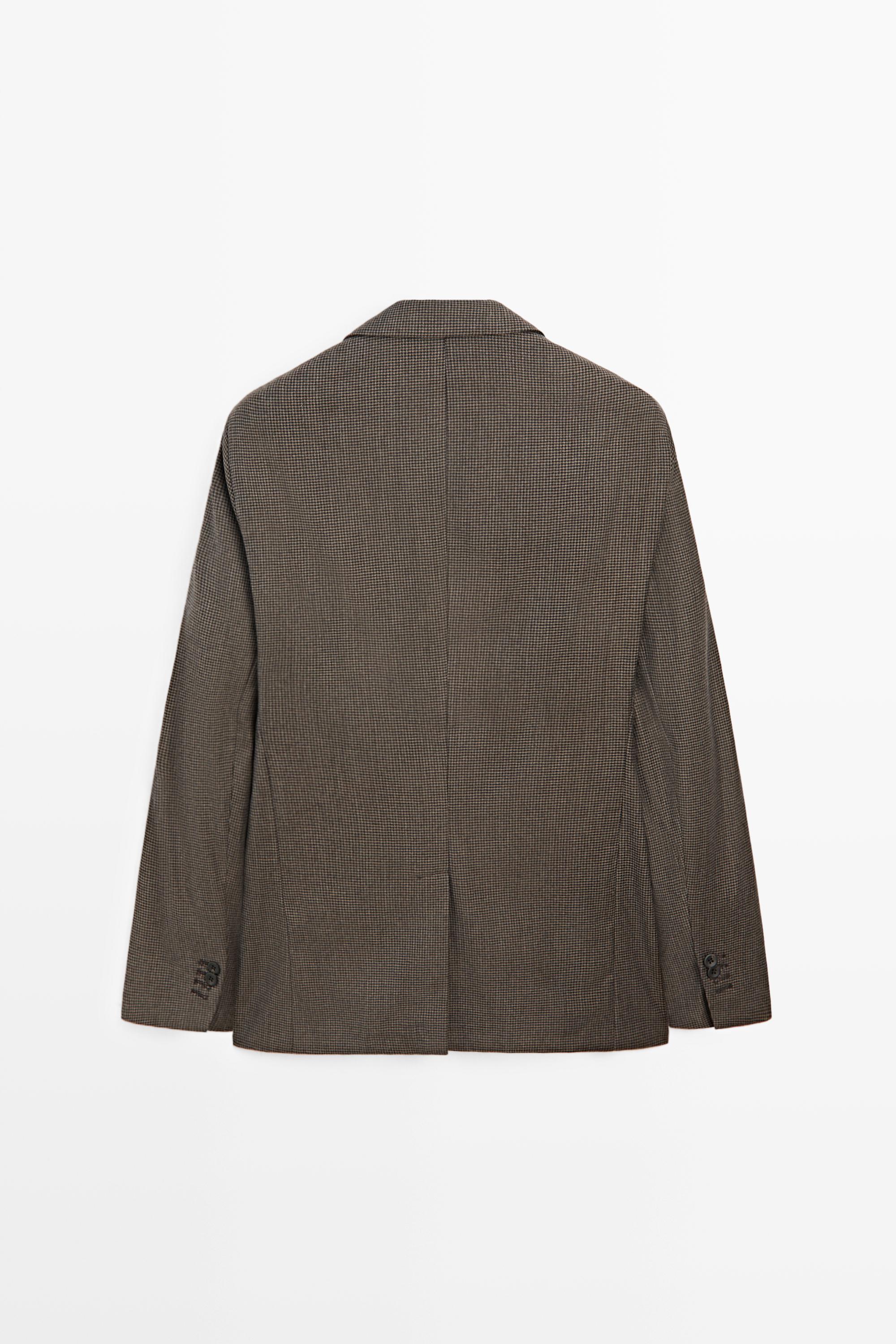 Wool-blend blazer with pocket details — BROWN
