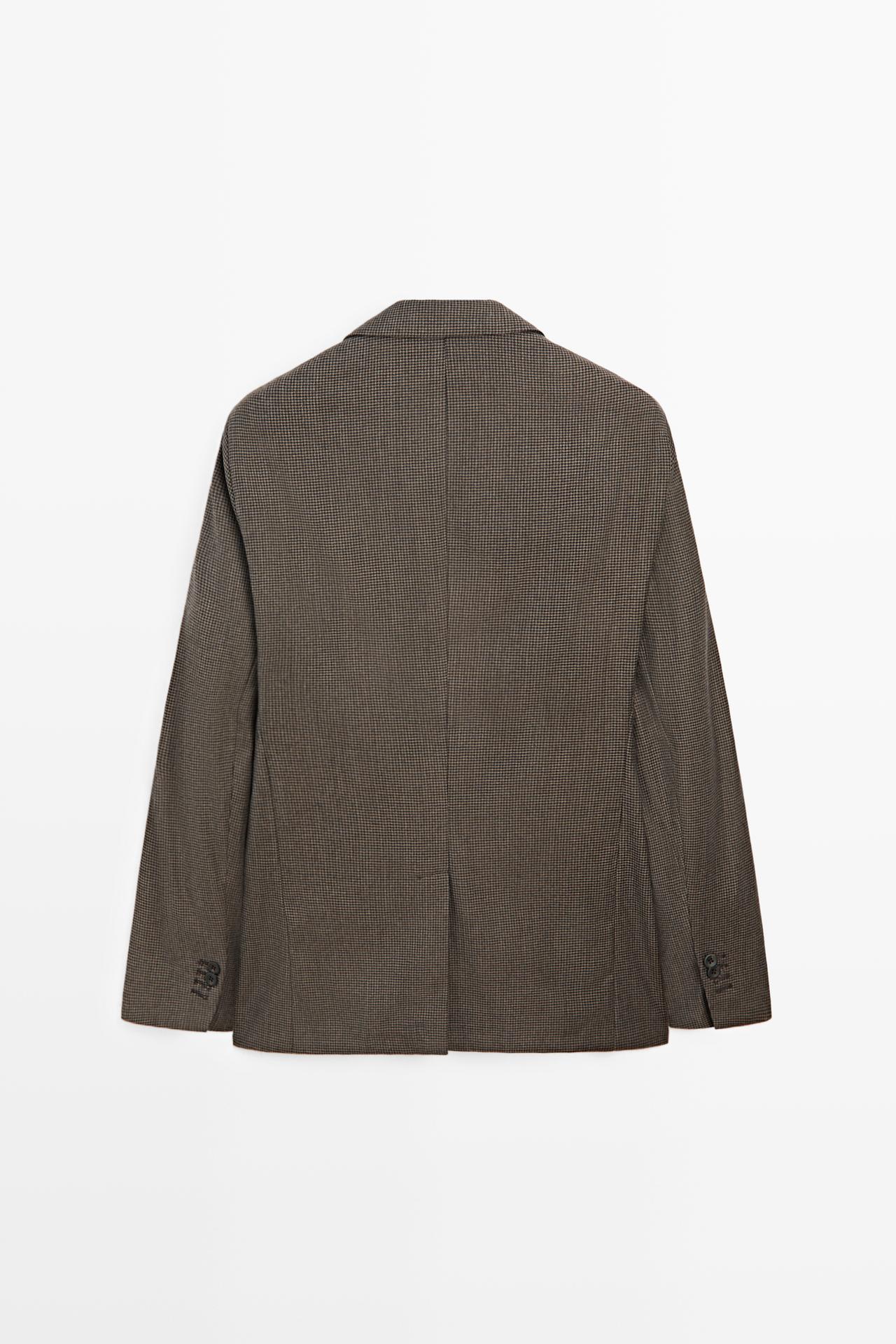 Wool-blend blazer with pocket details — BROWN