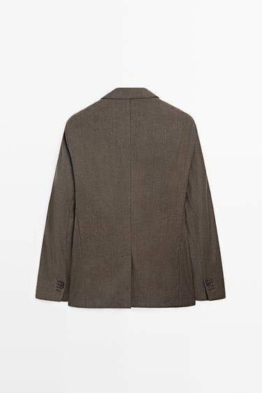 Wool-blend blazer with pocket details — BROWN 6