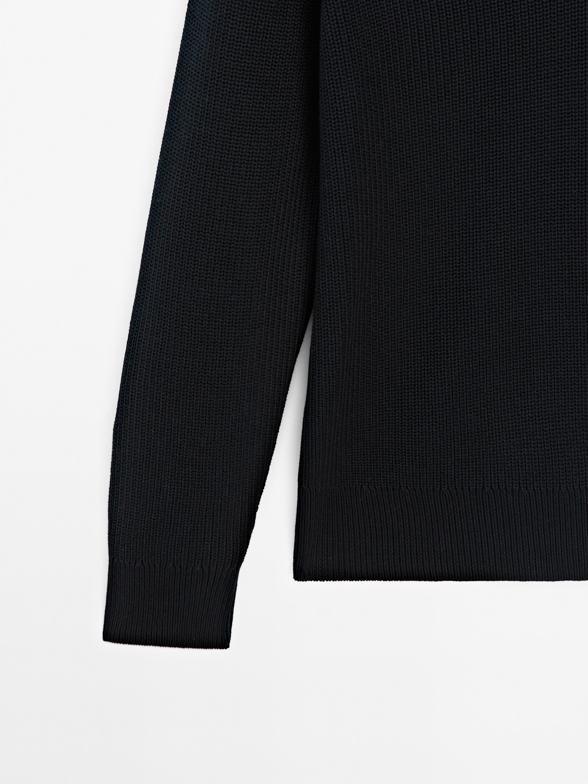 100% cotton ribbed knit sweater