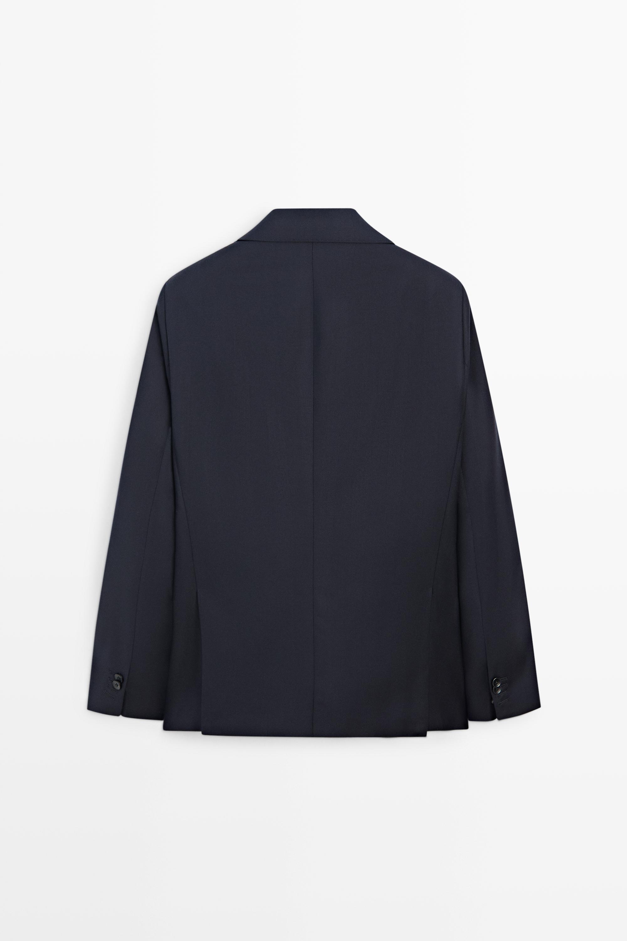 Herringbone suit blazer — NAVY BLUE