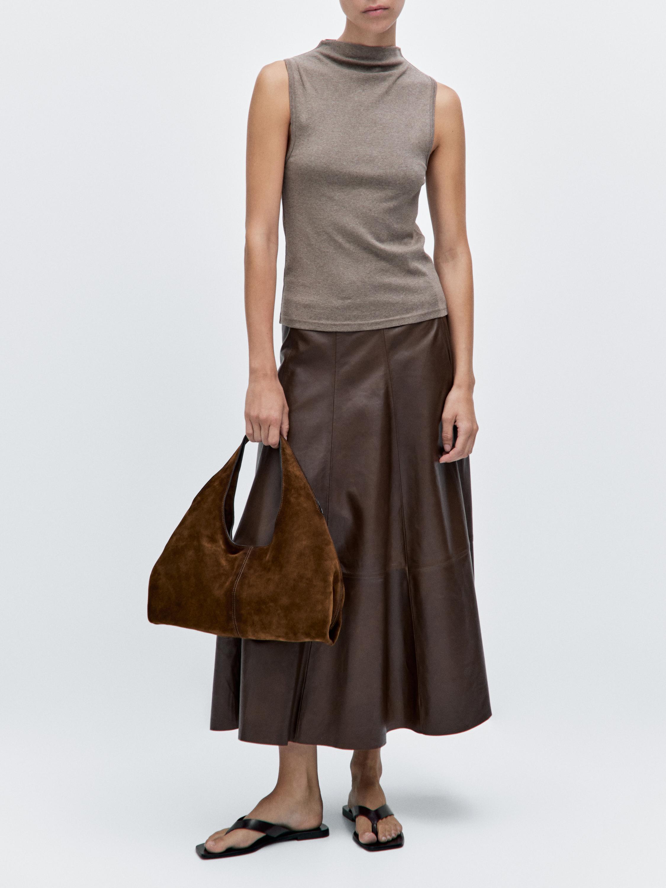 Medium split leather lady bag
