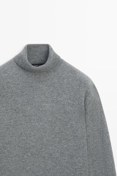 100% wool knit turtleneck sweater — ANTHRACITE GREY 4