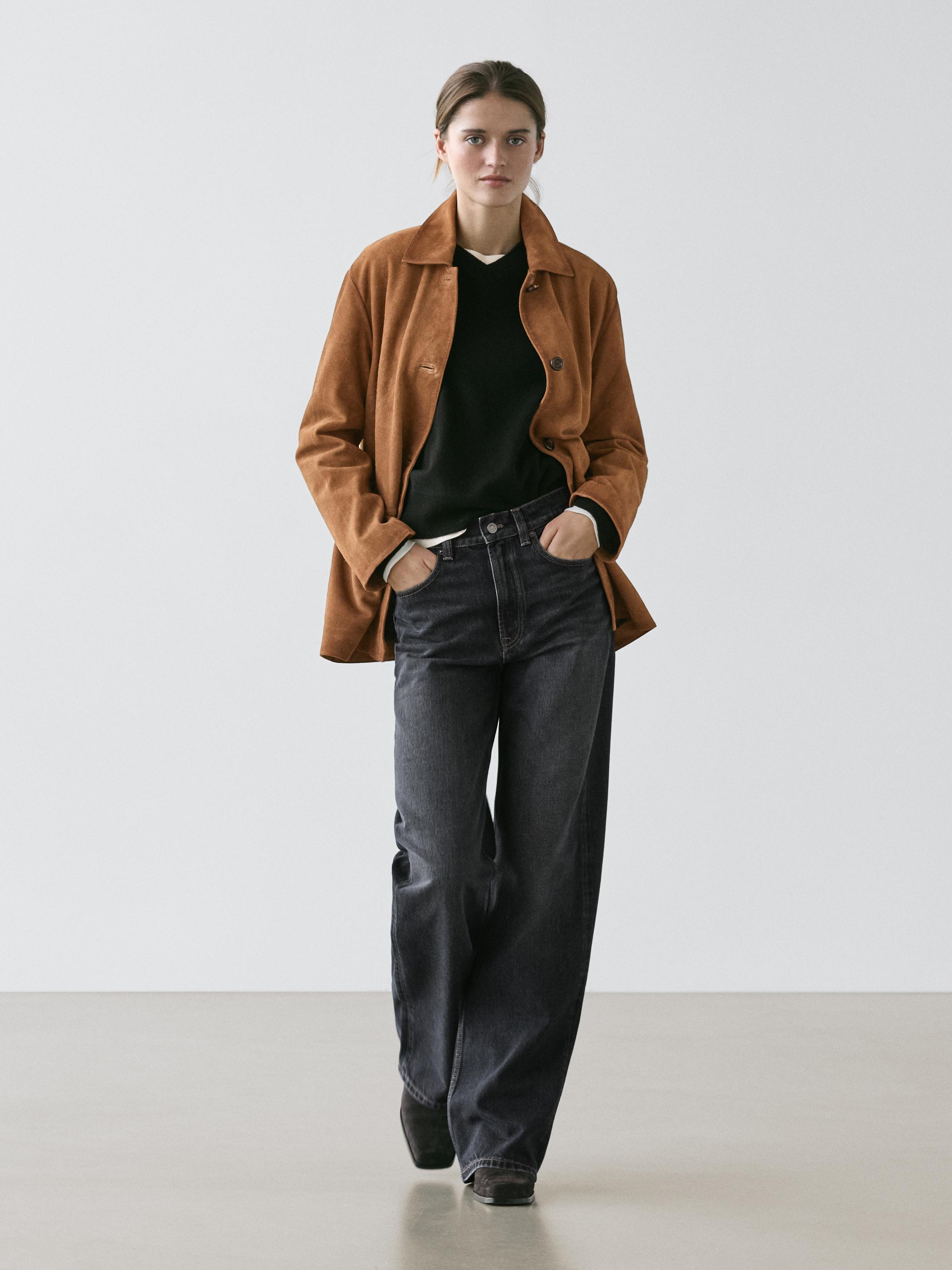 High-waist wide-leg jeans — DARK BLUE