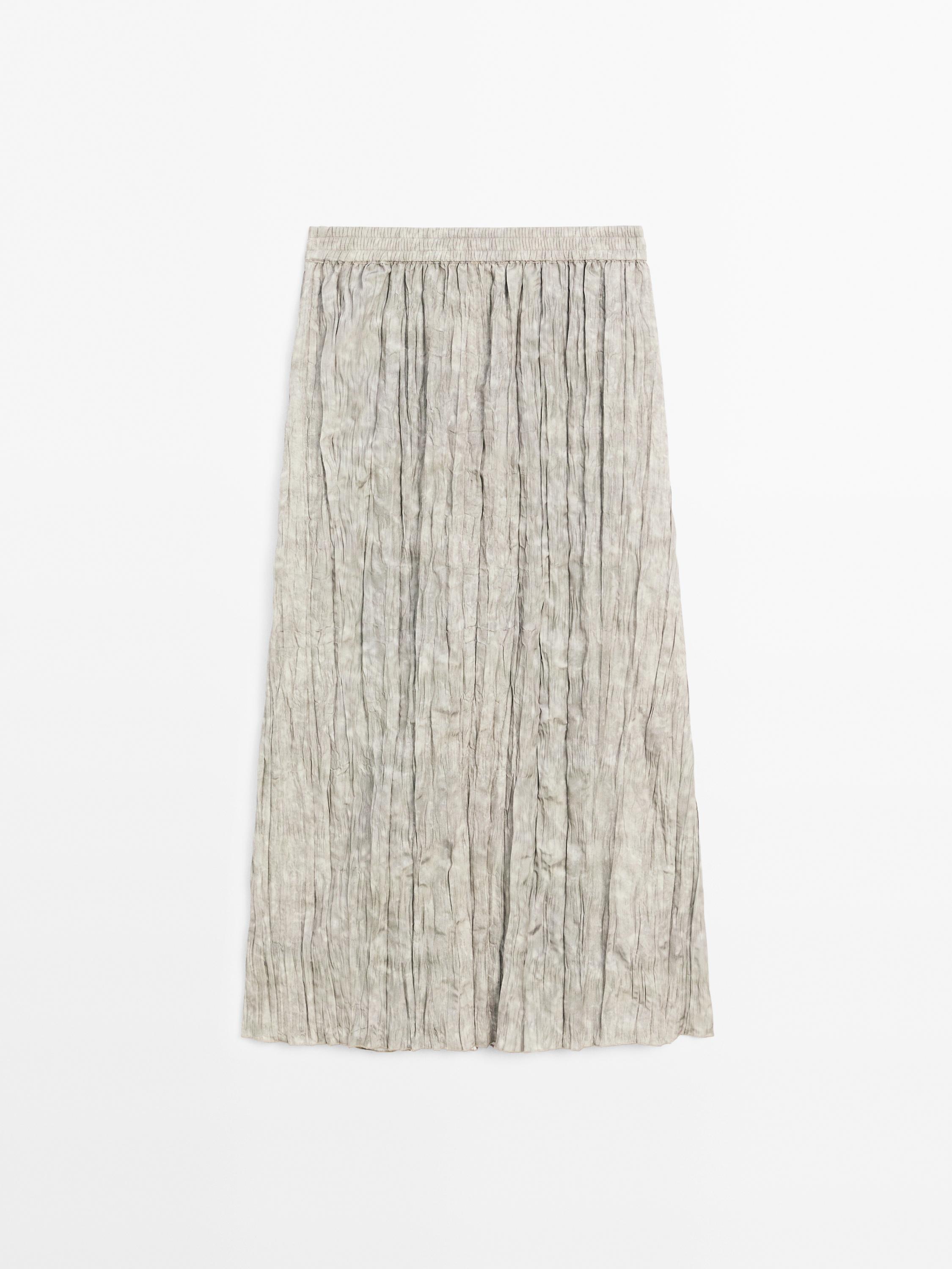 Flowing midi skirt with striped detail