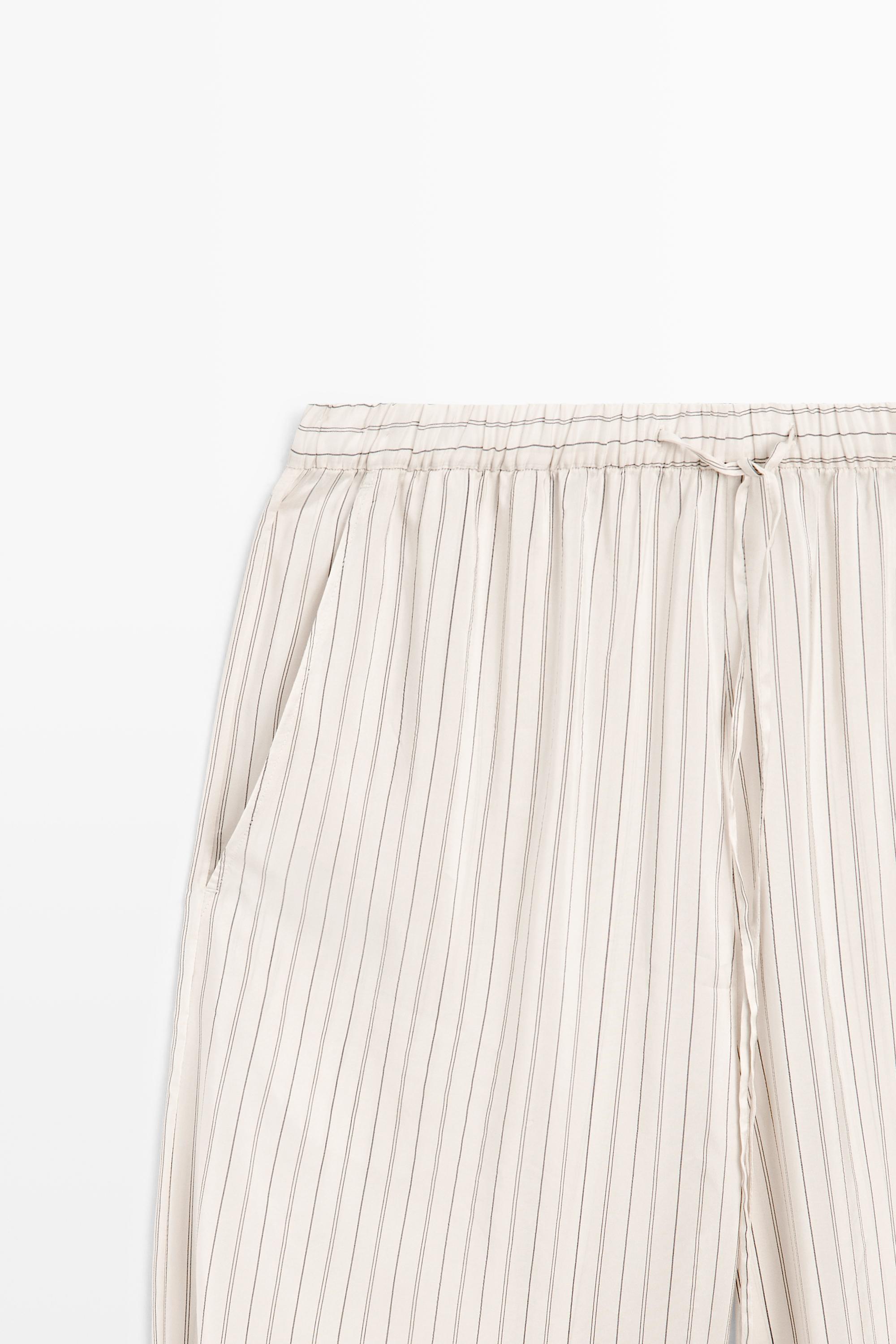 Striped flowing drop crotch pants - STUDIO — CREAM