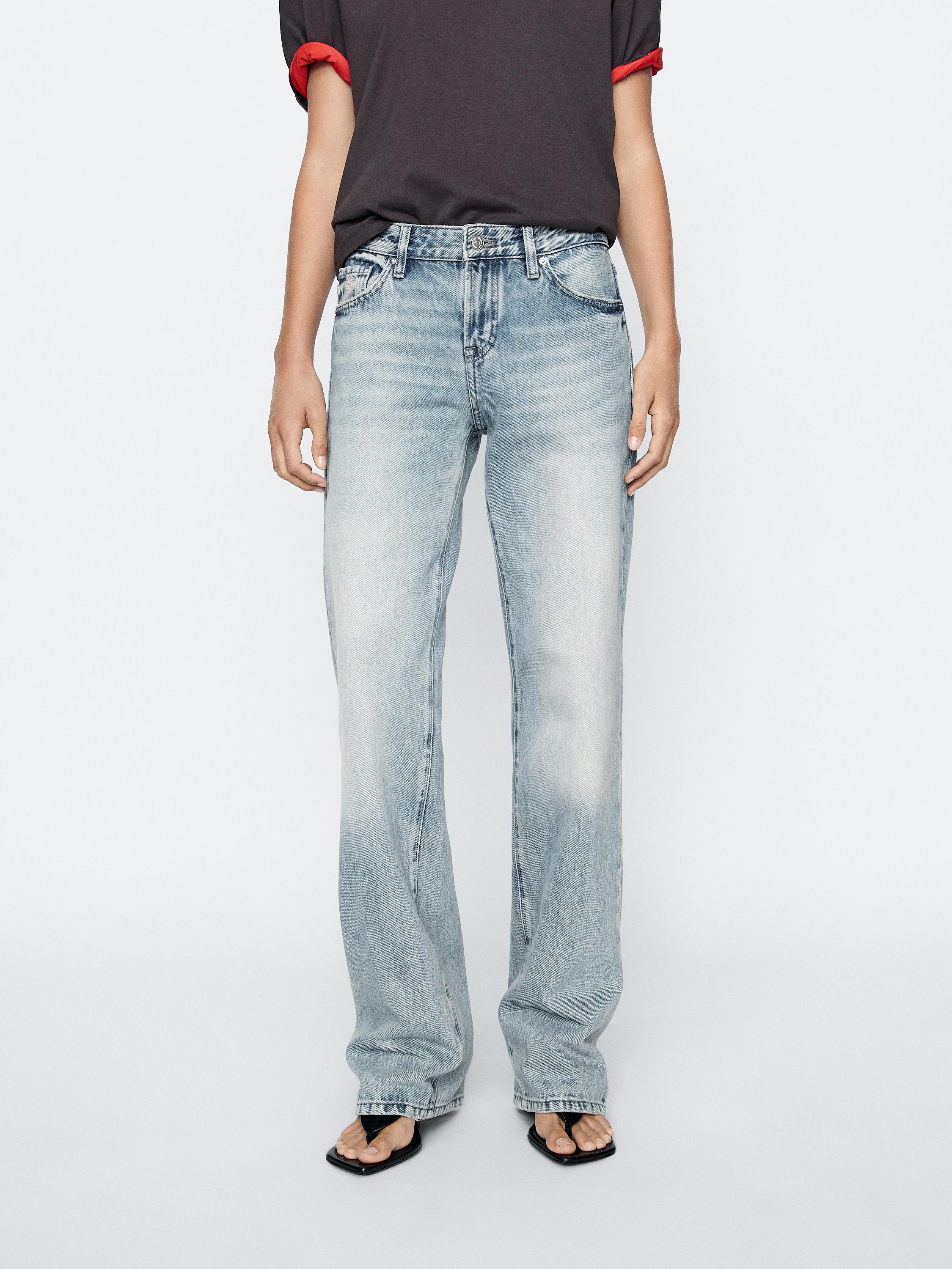 Blugi straight fit cu talie joasă