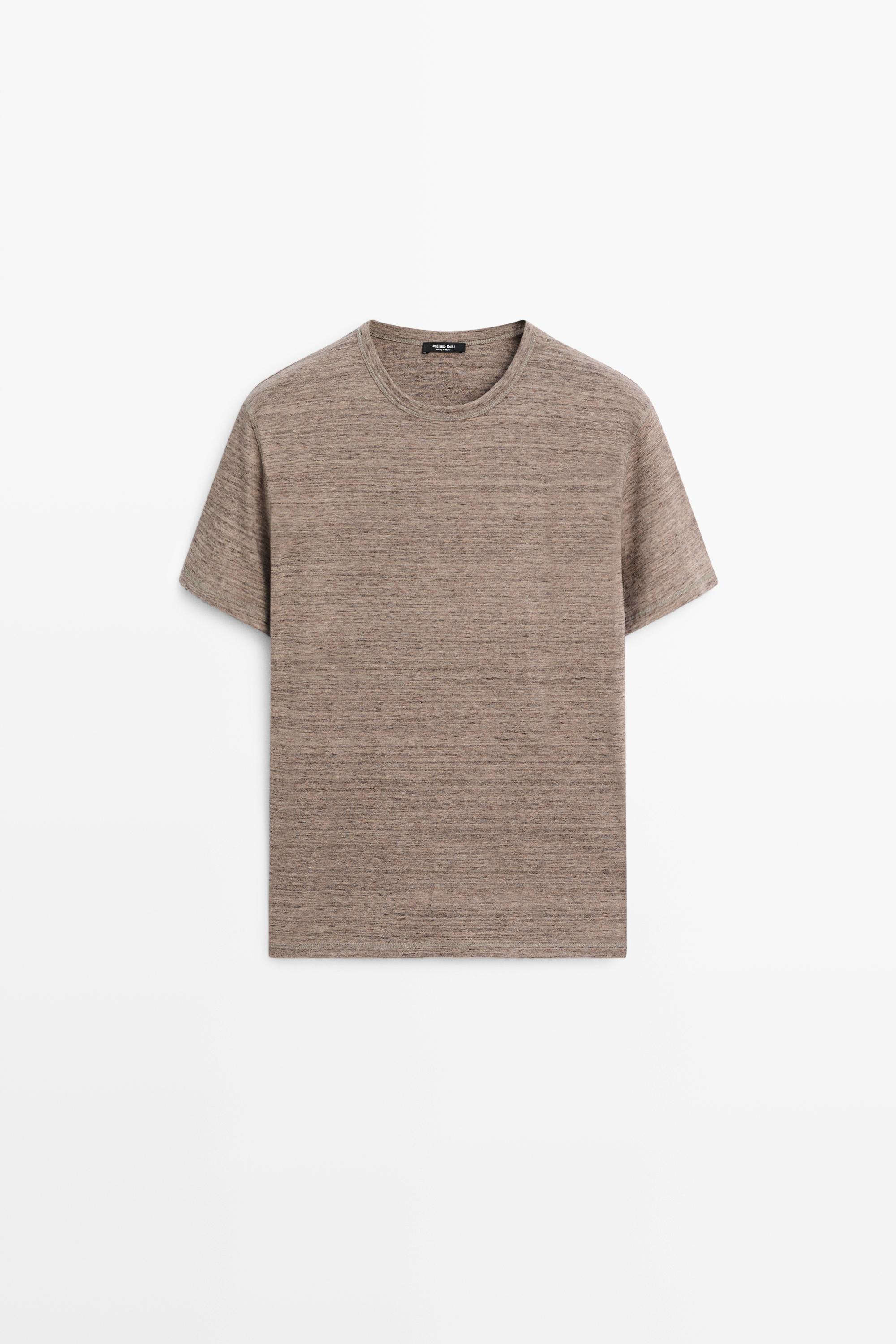100% cotton short-sleeve T-shirt — BROWN MARL