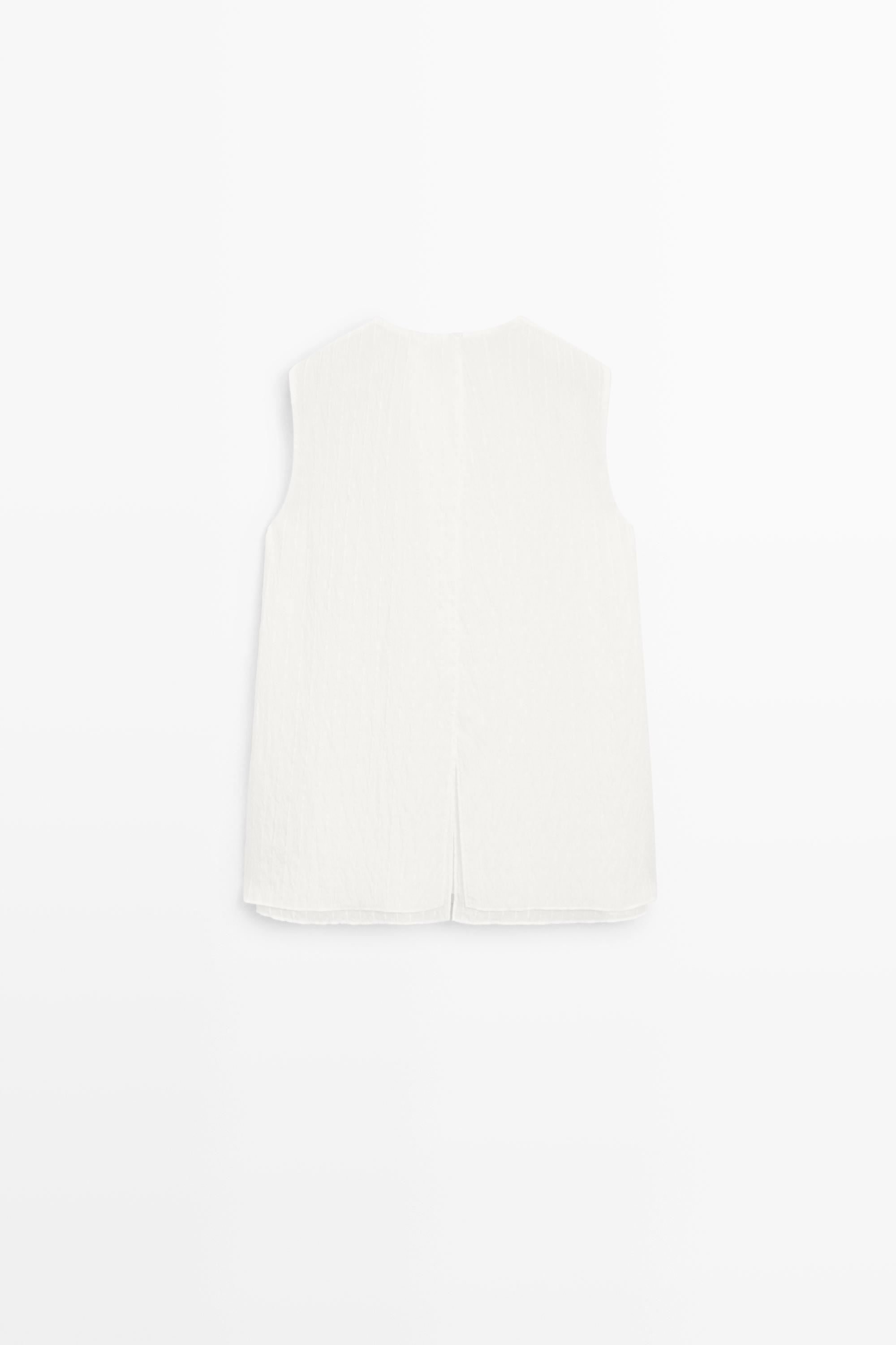 Flowing striped cape top - STUDIO — WHITE