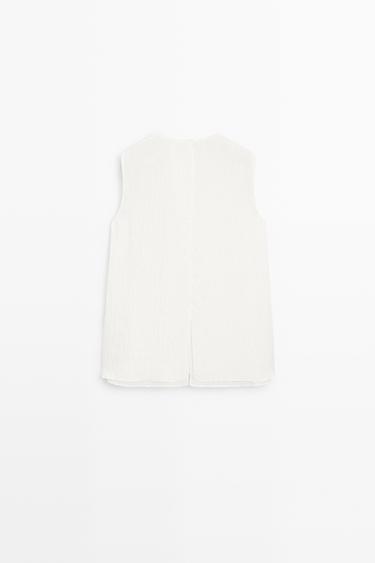 Flowing striped cape top - STUDIO — WHITE 6