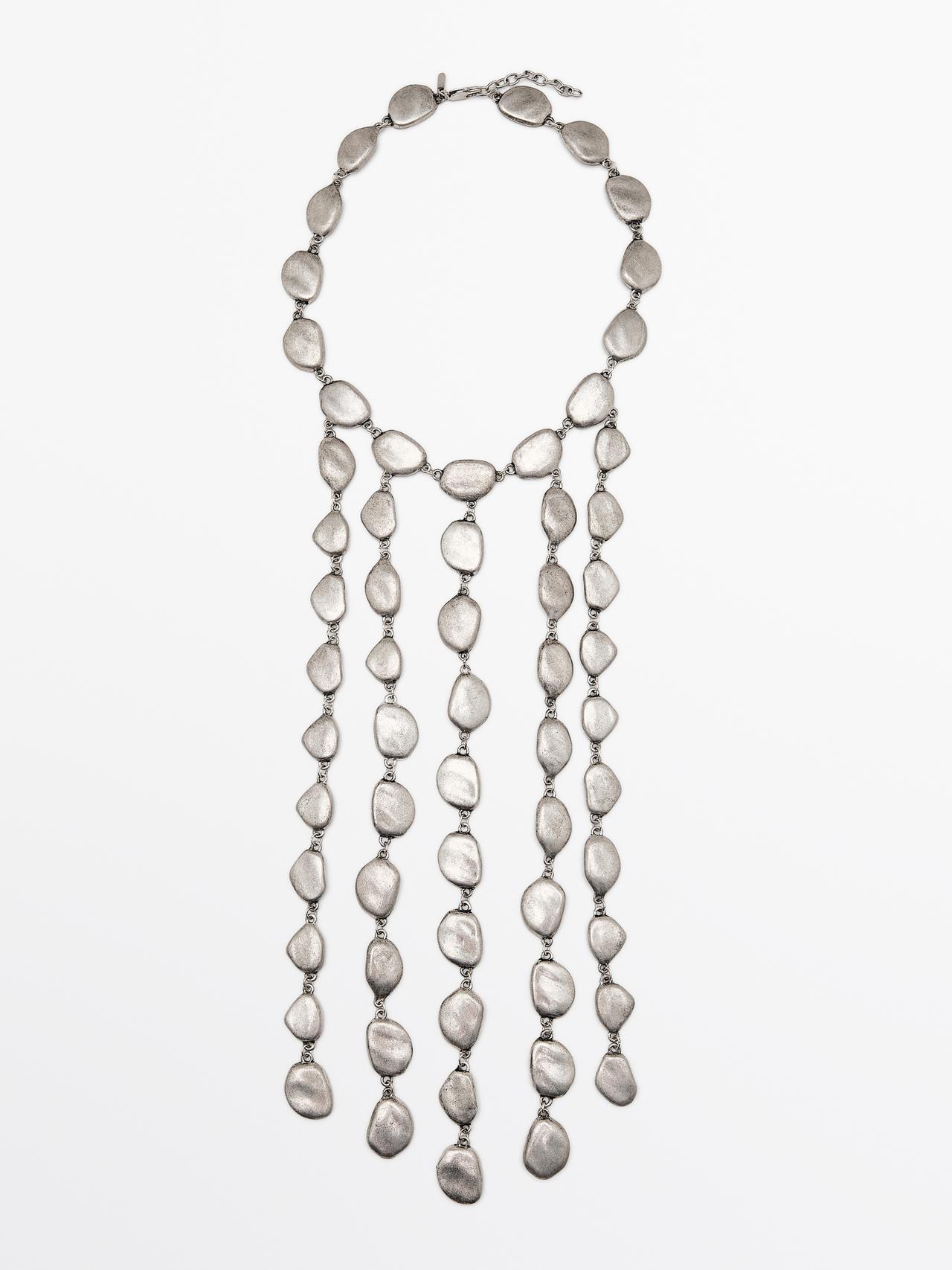 Massimo Dutti - Dame - Halskæde Med Kaskadeeffekt - Sølv - 01