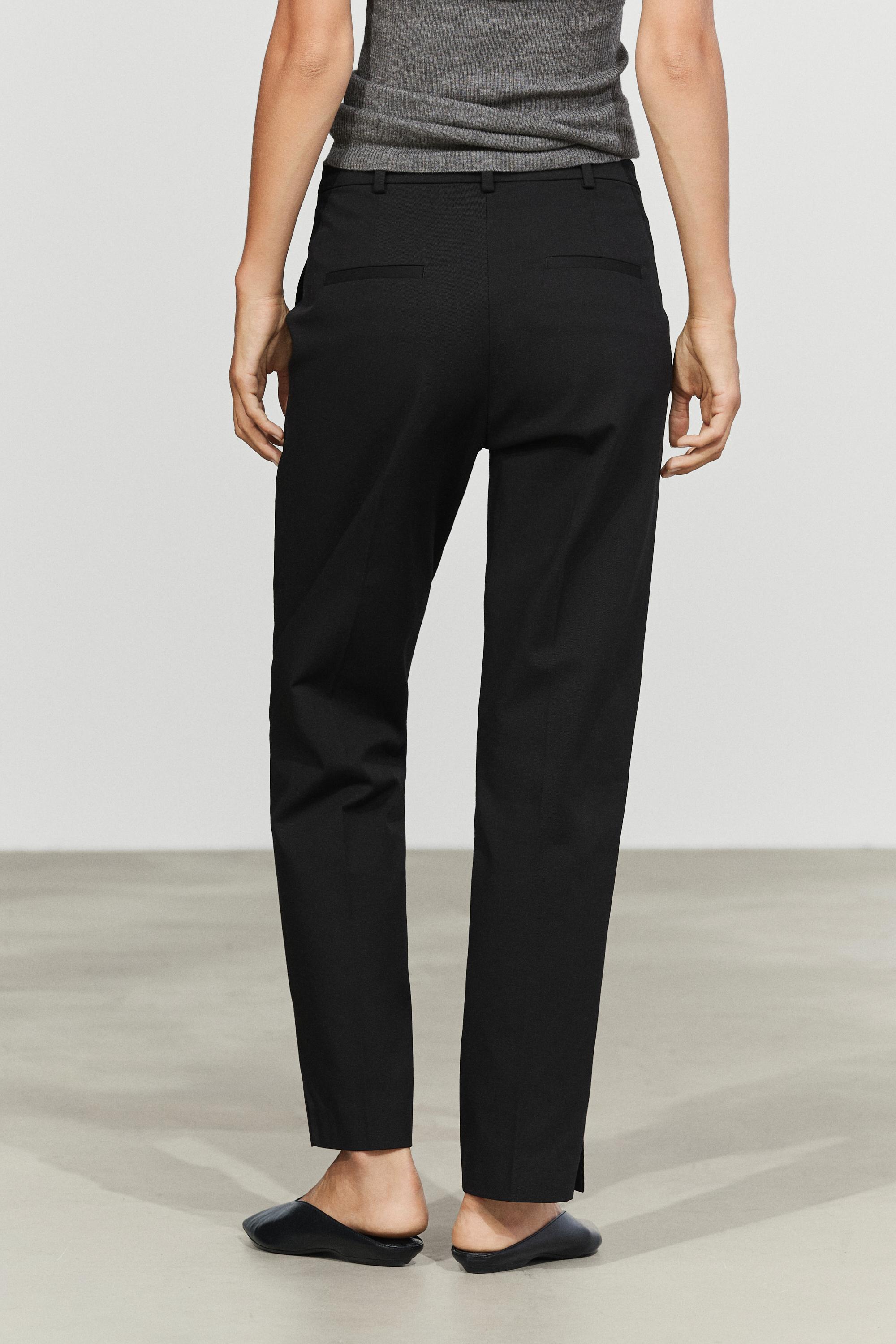 Straight stretch trousers — BLACK