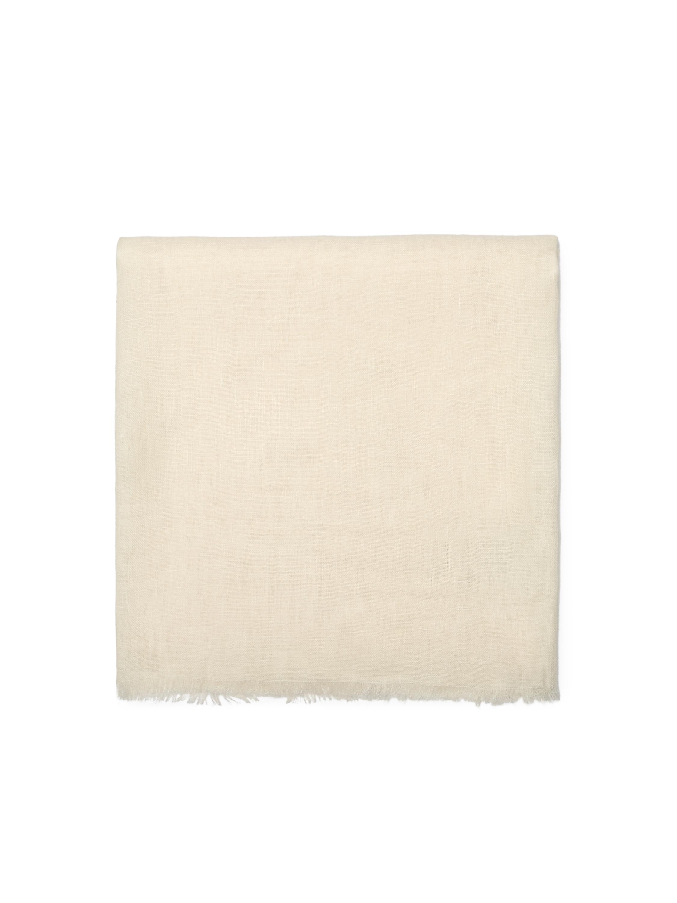 Plain 100% linen scarf — CREAM