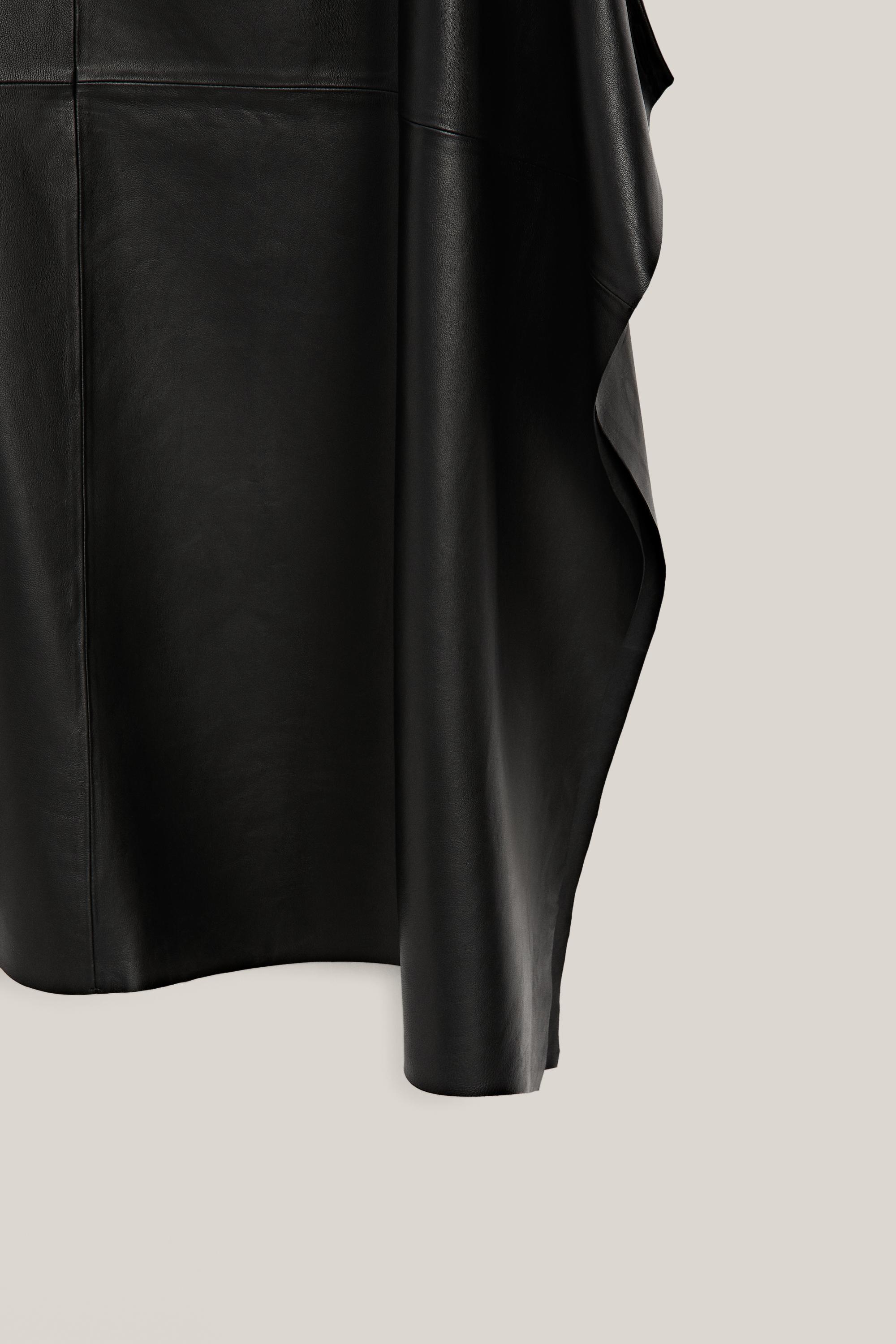 Nappa leather midi skirt - LIMITED EDITION — BLACK