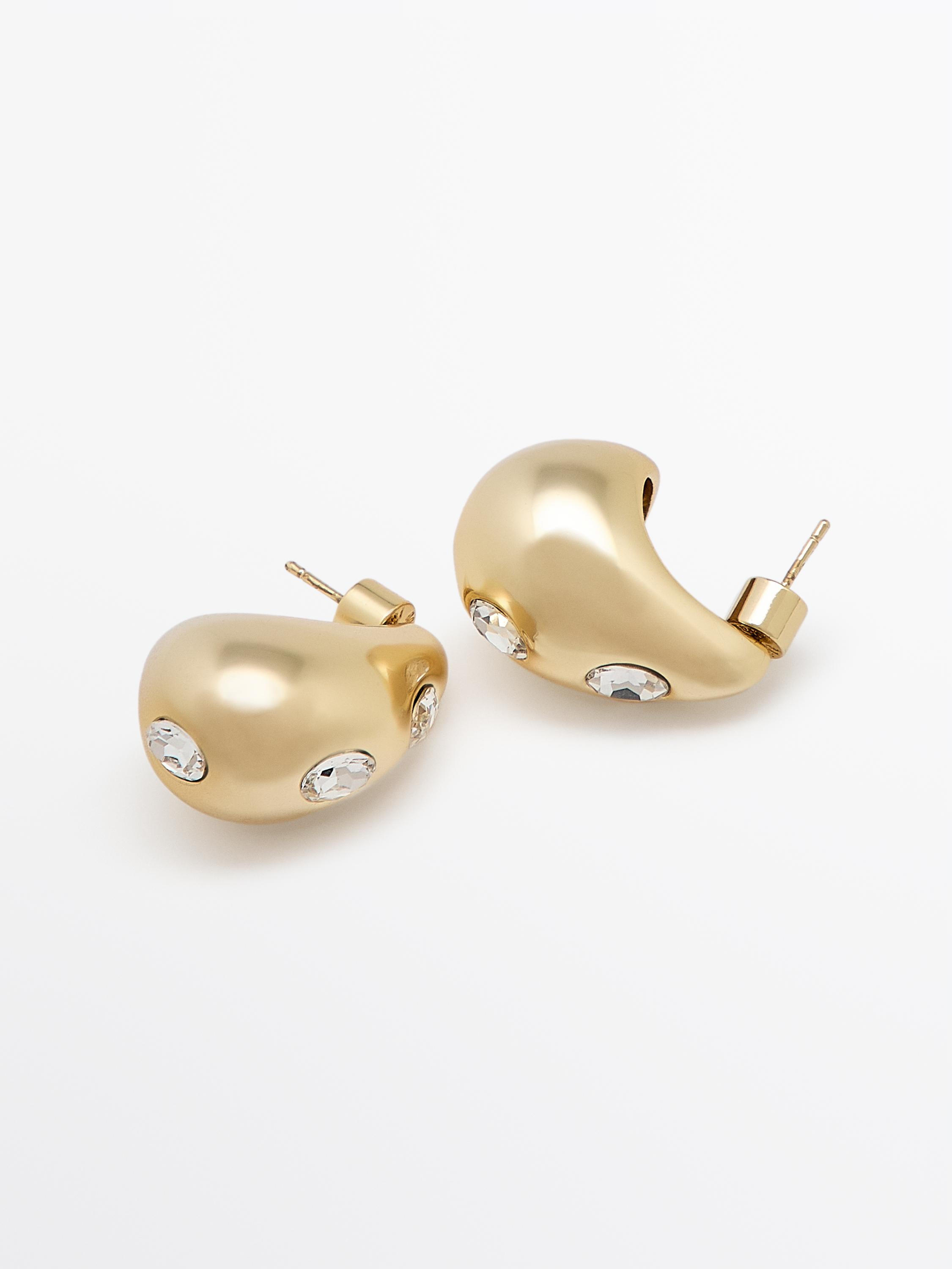 Rhinestone droplet earrings