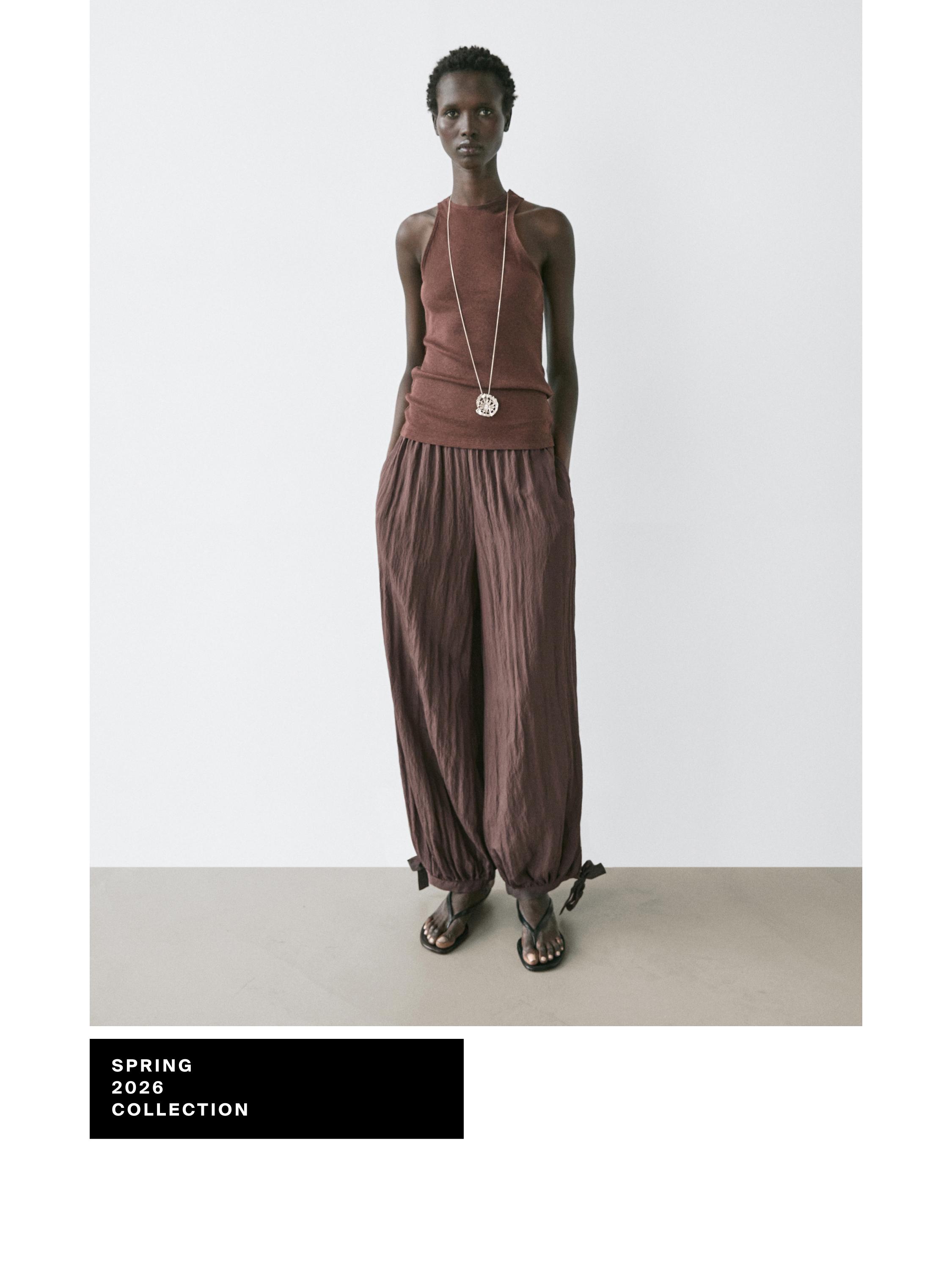 flowing draped pants — MOLE BROWN