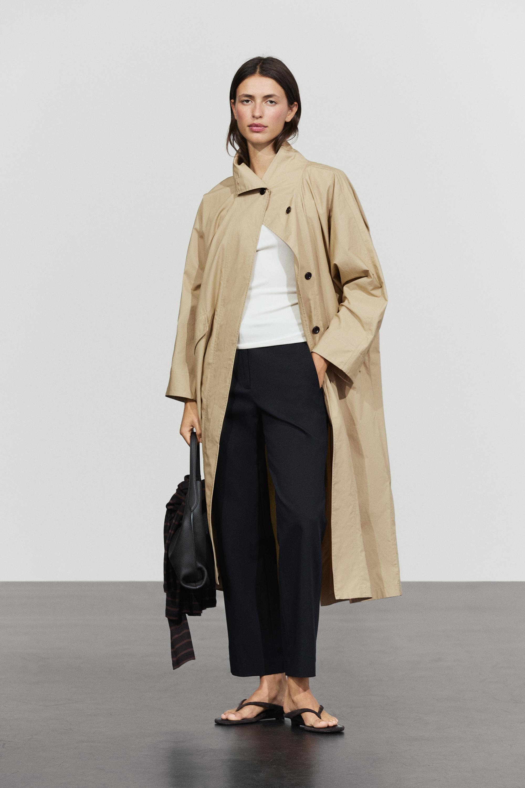 Straight stretch trousers — NAVY BLUE