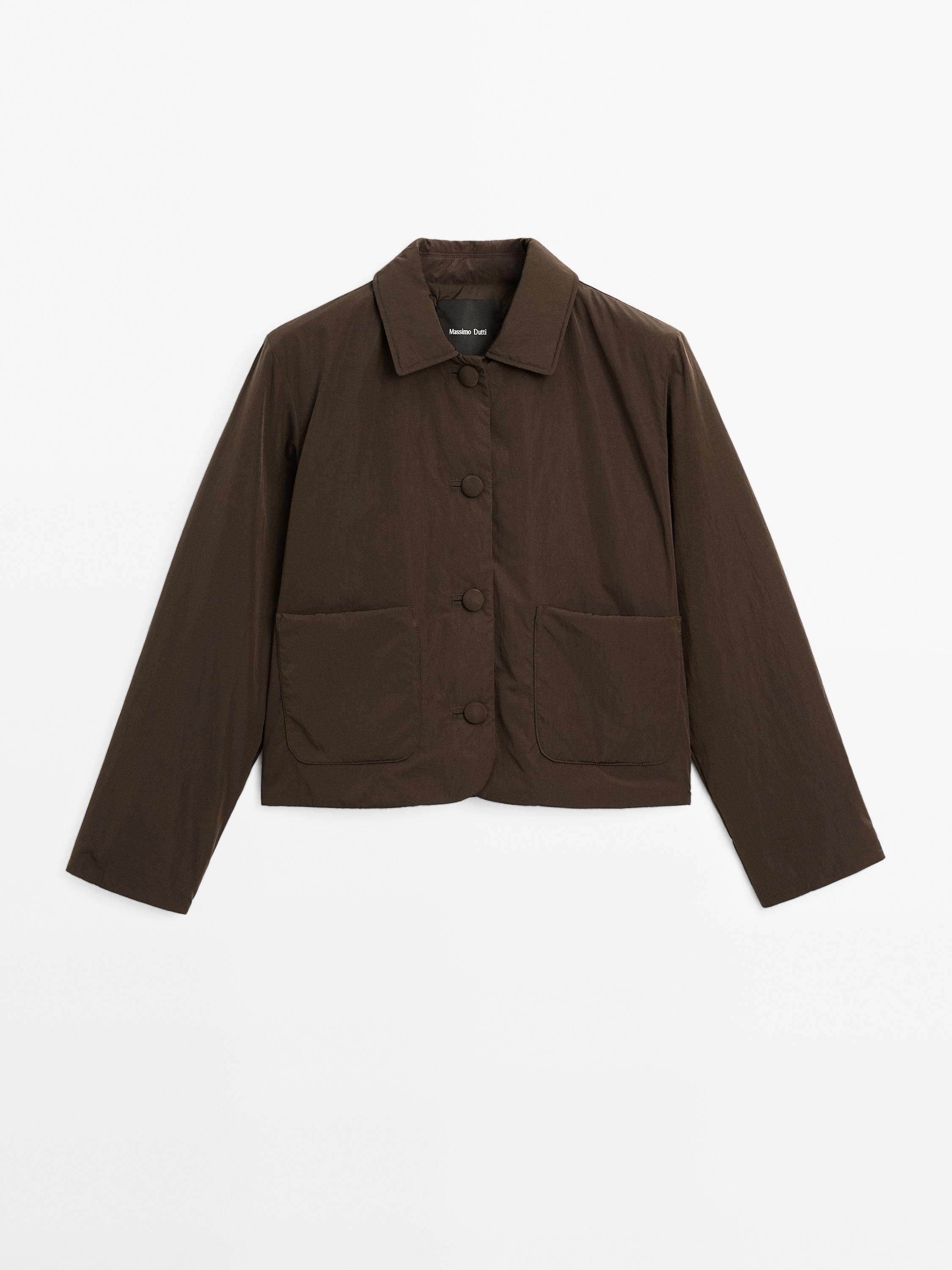 Chaqueta corta acolchada botones forrados