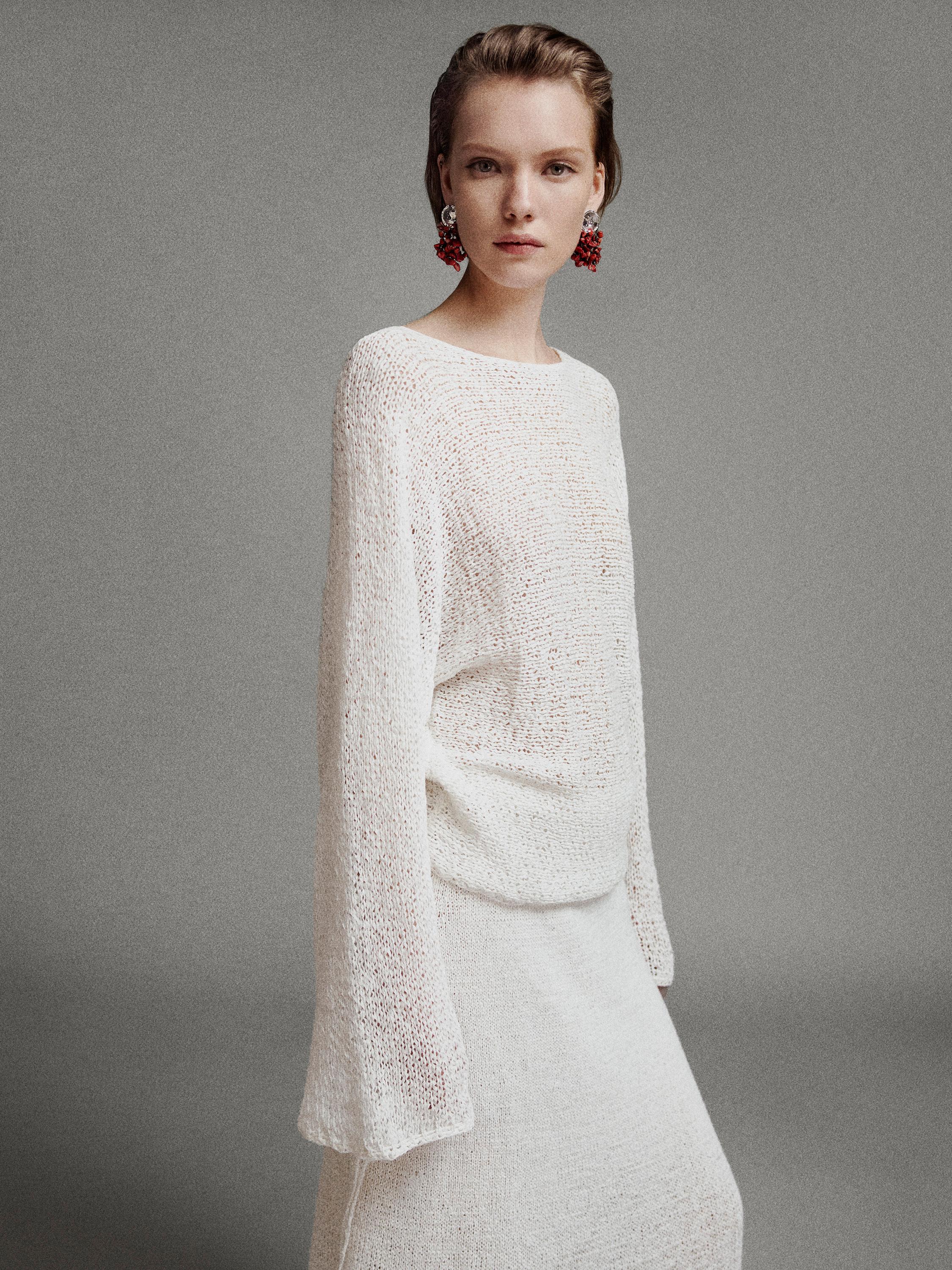 Pulover s balon rukavima s mašnama