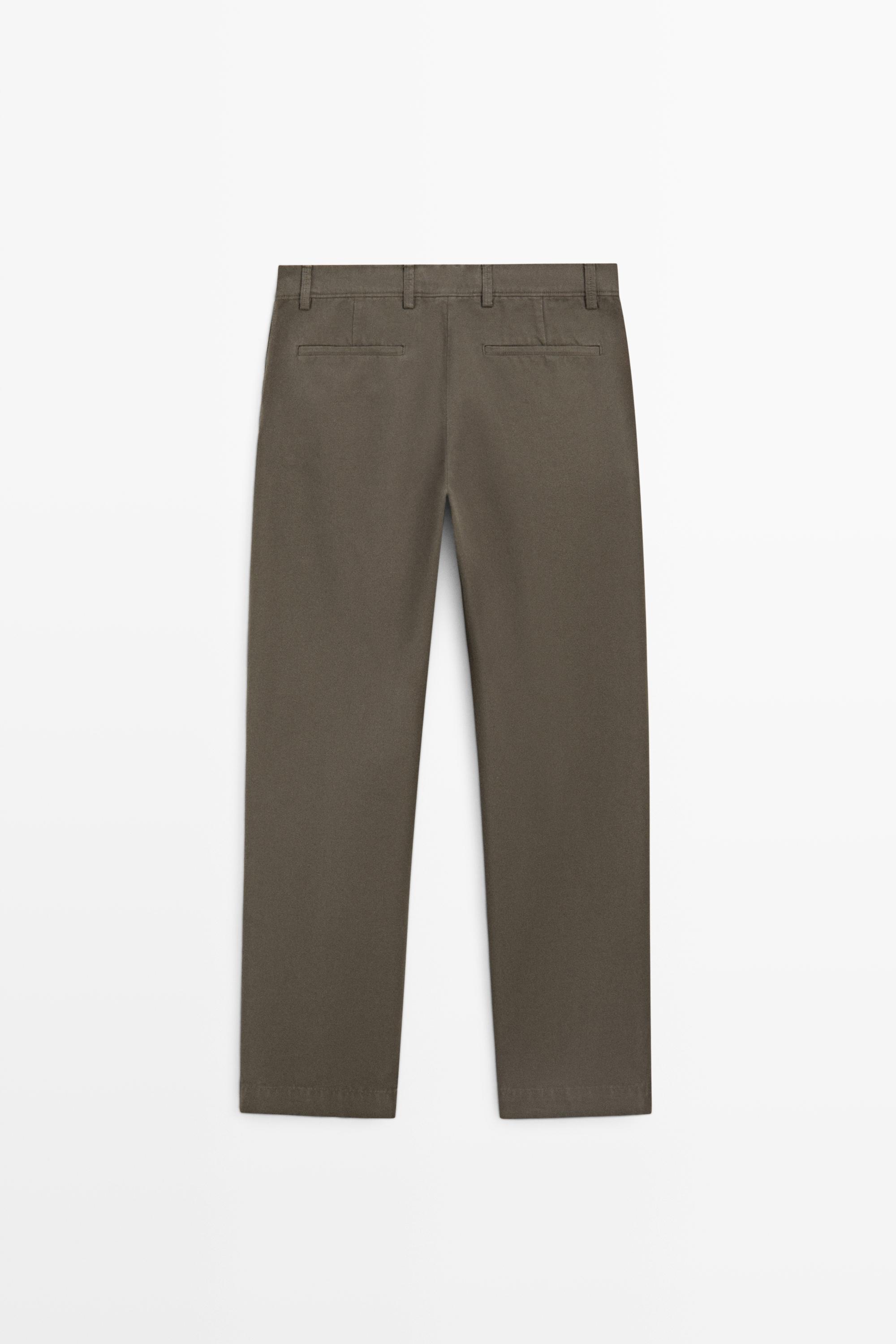 Tapered fit cotton pants — GREEN