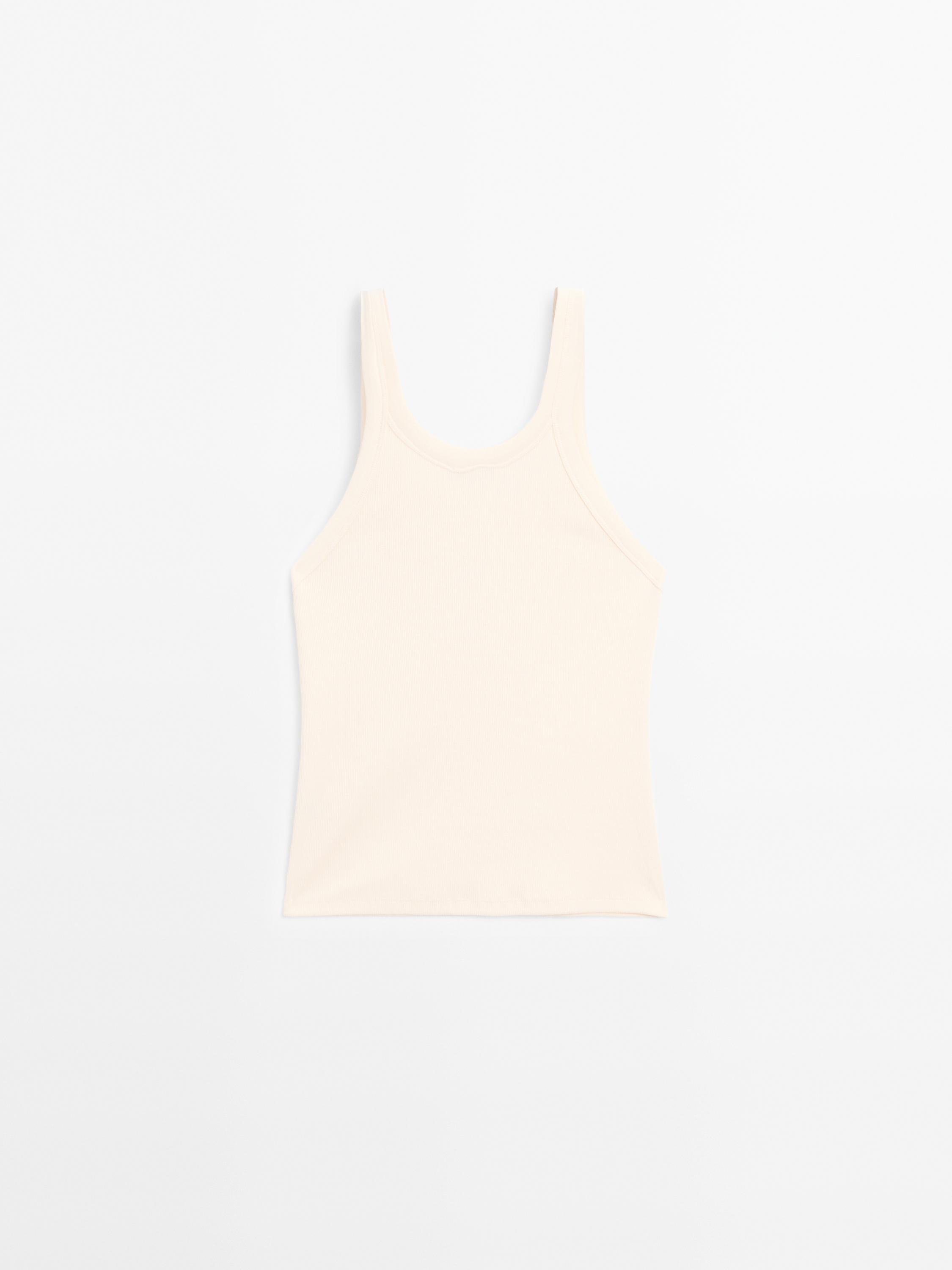 Cotton blend round neck top
