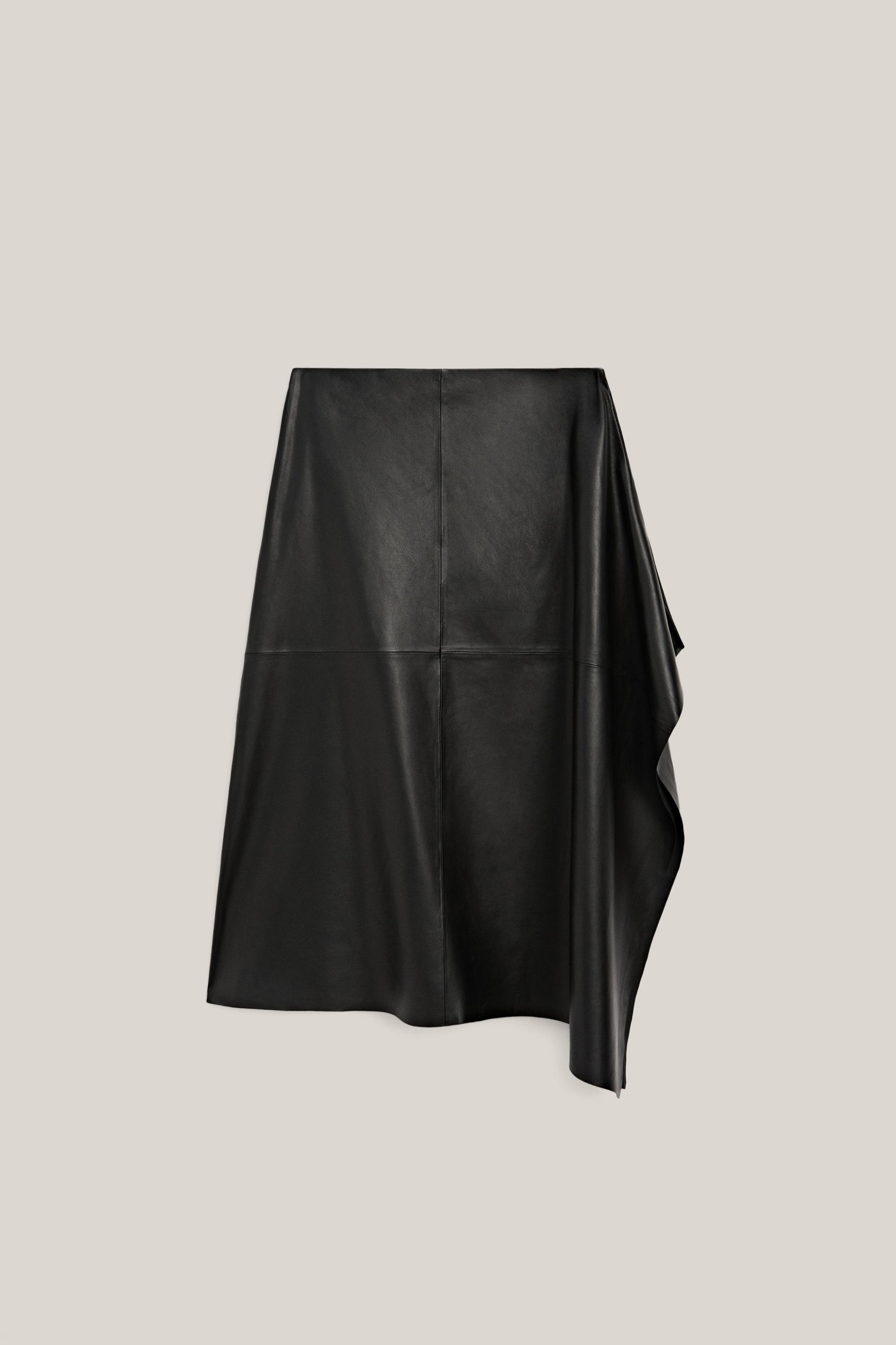 Nappa leather midi skirt - LIMITED EDITION — BLACK