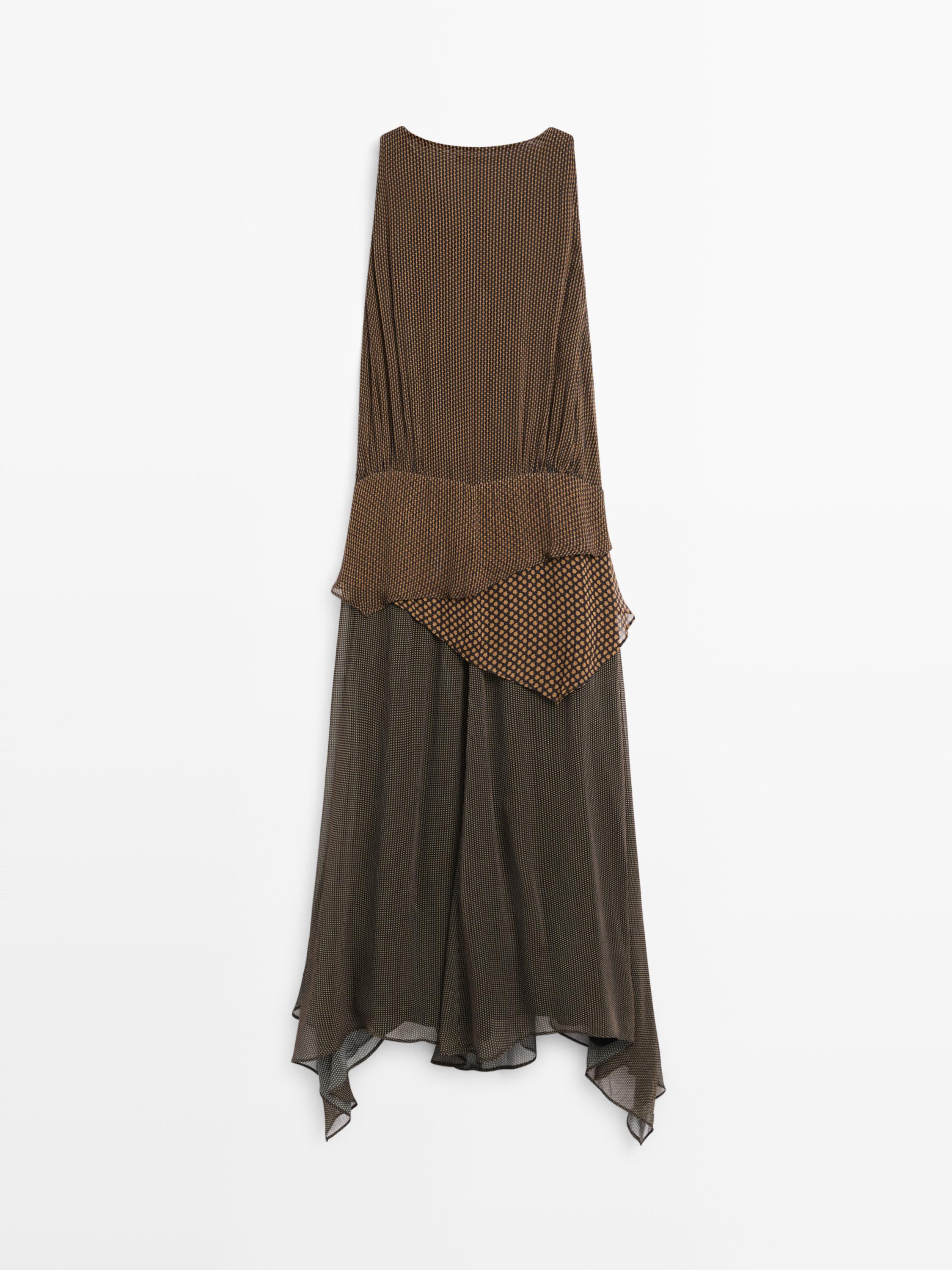 Flowing layered dress with ruffles — Washed