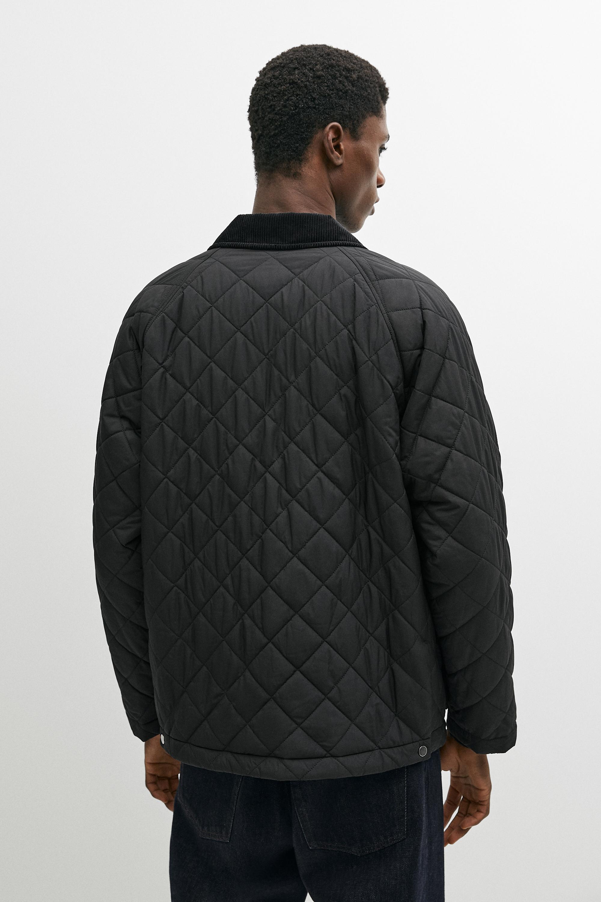 Quilted jacket with corduroy collar - thumbnail 5