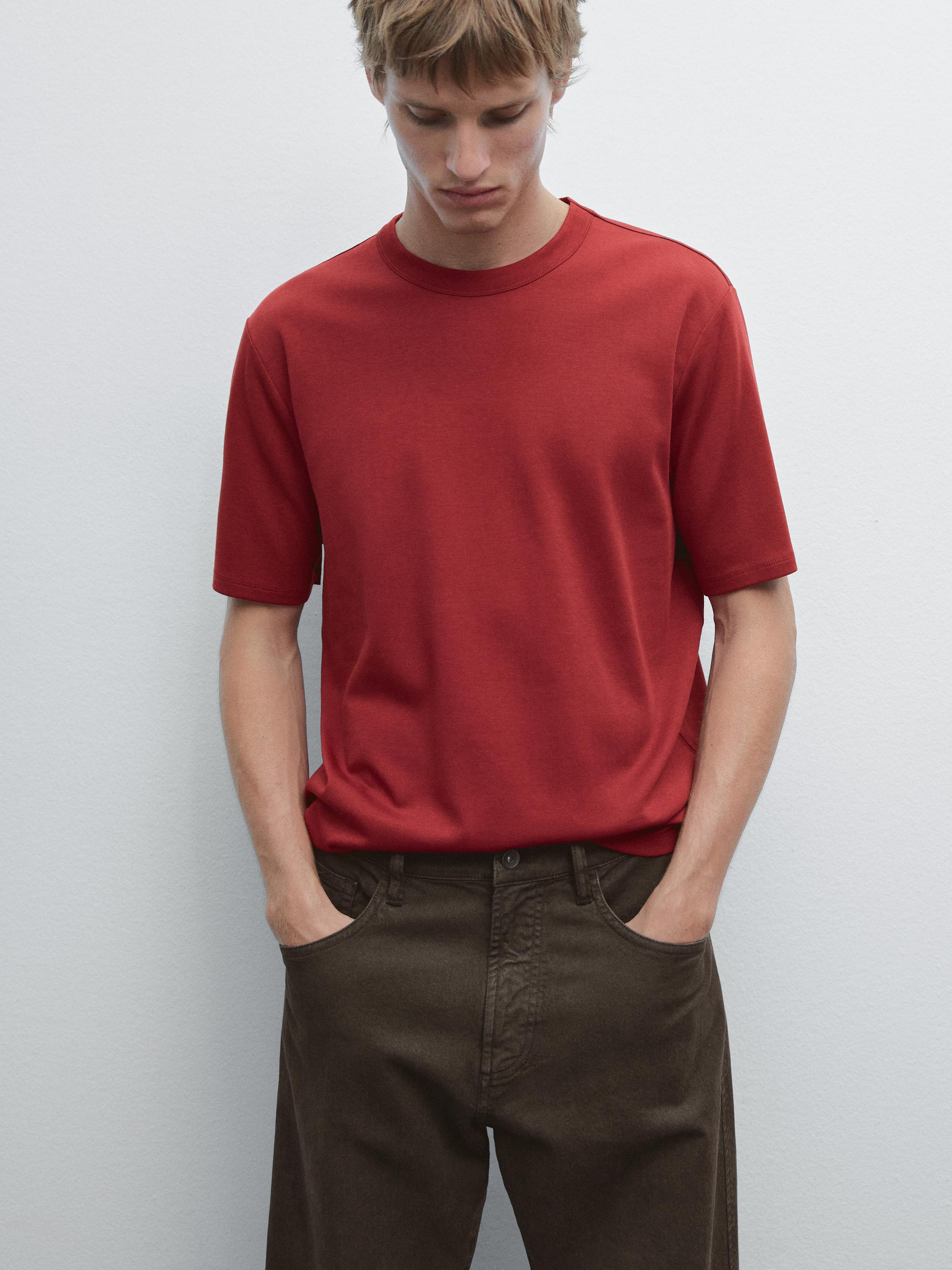 T-shirt met korte mouw van katoenmix