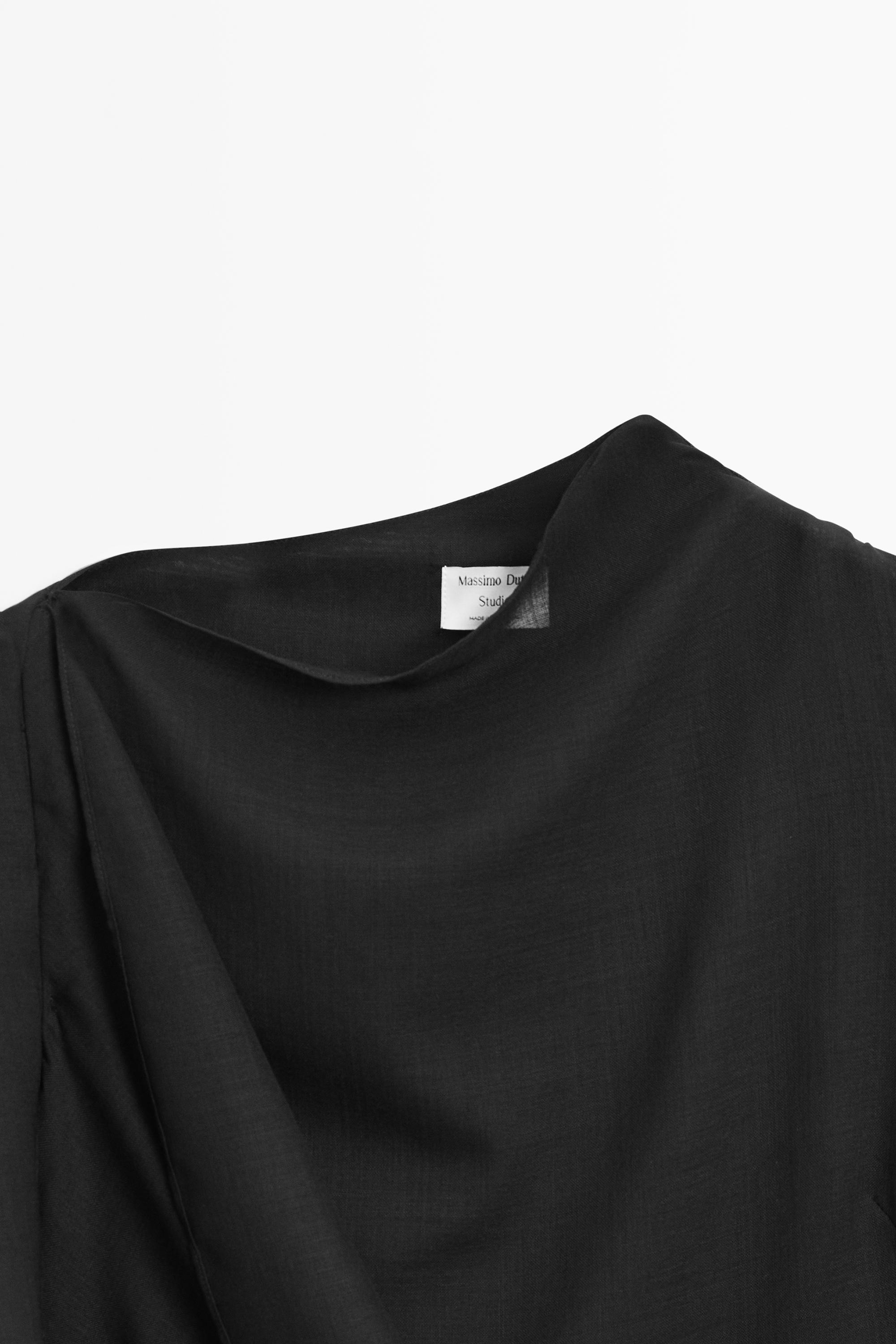 Midi dress with hood detail - STUDIO — BLACK