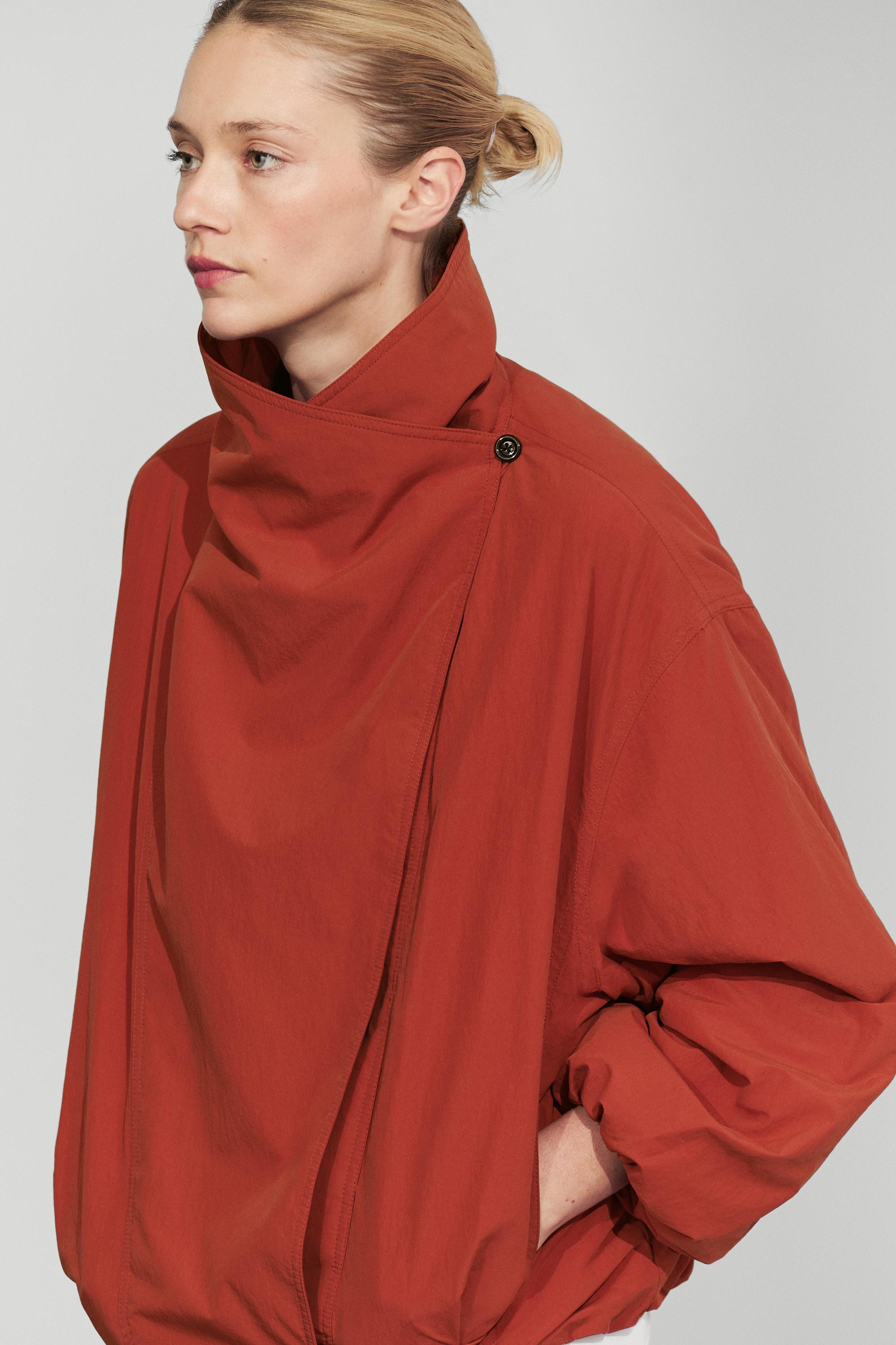 Quilted bomber jacket with side button — PINK