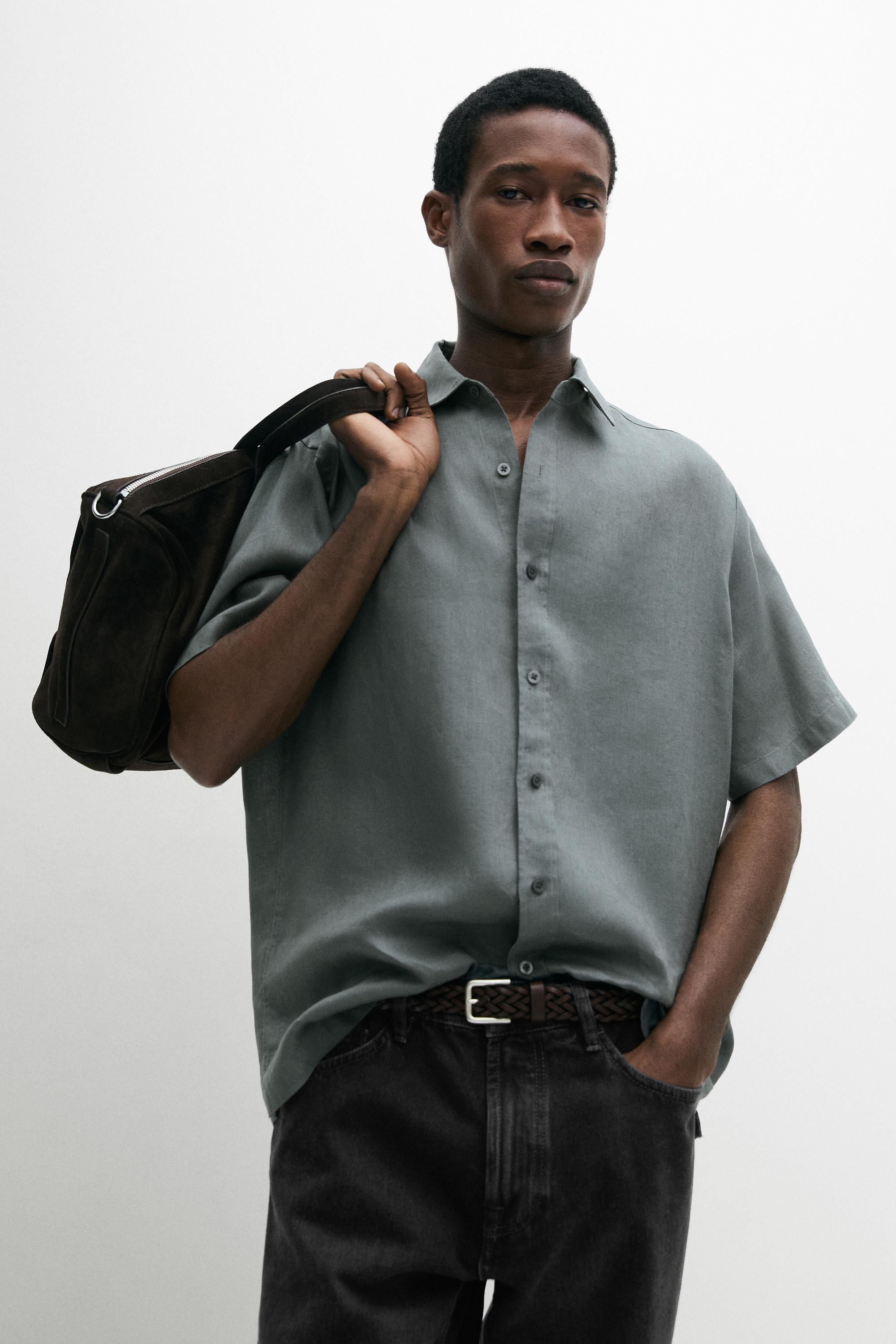 Hemd aus 100 % Leinen mit kurzen Ärmeln