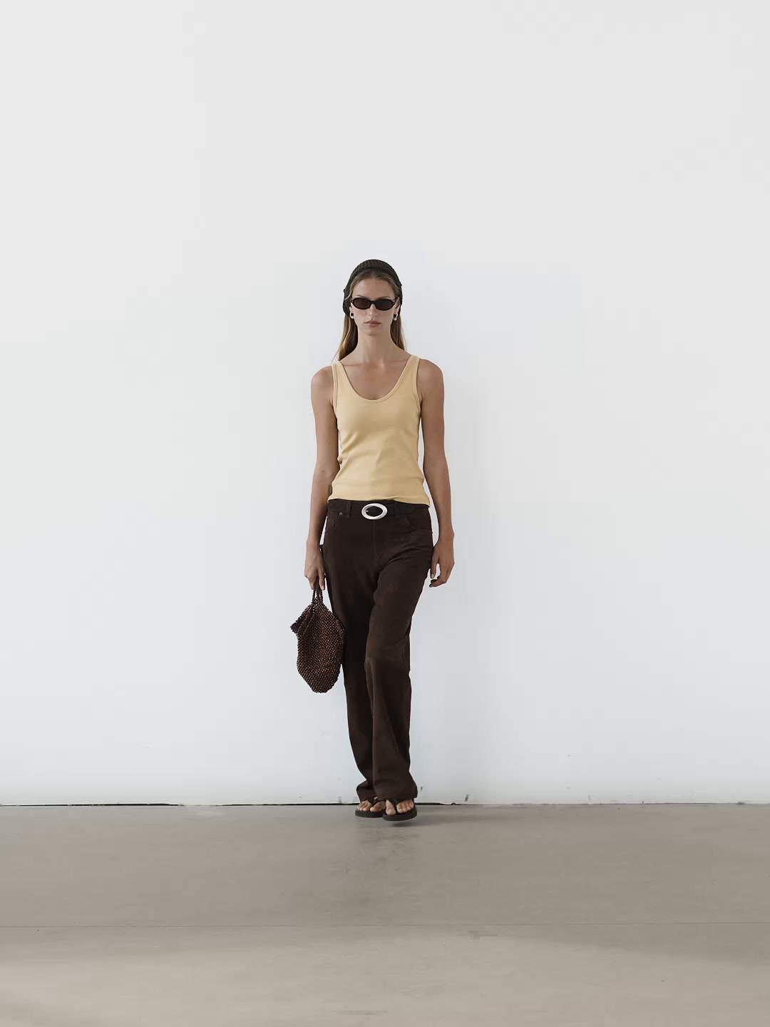 Cotton blend strappy top