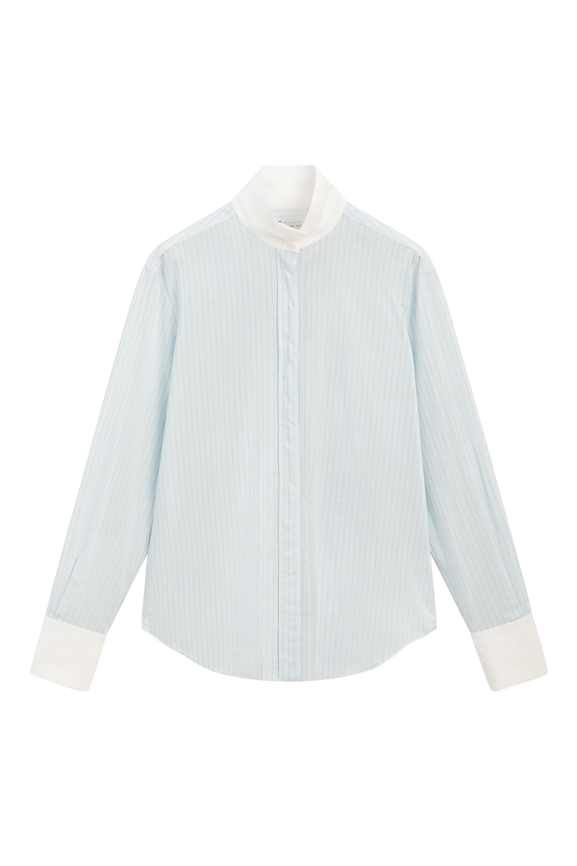 Shirt with contrast stripes - STUDIO — SKY BLUE
