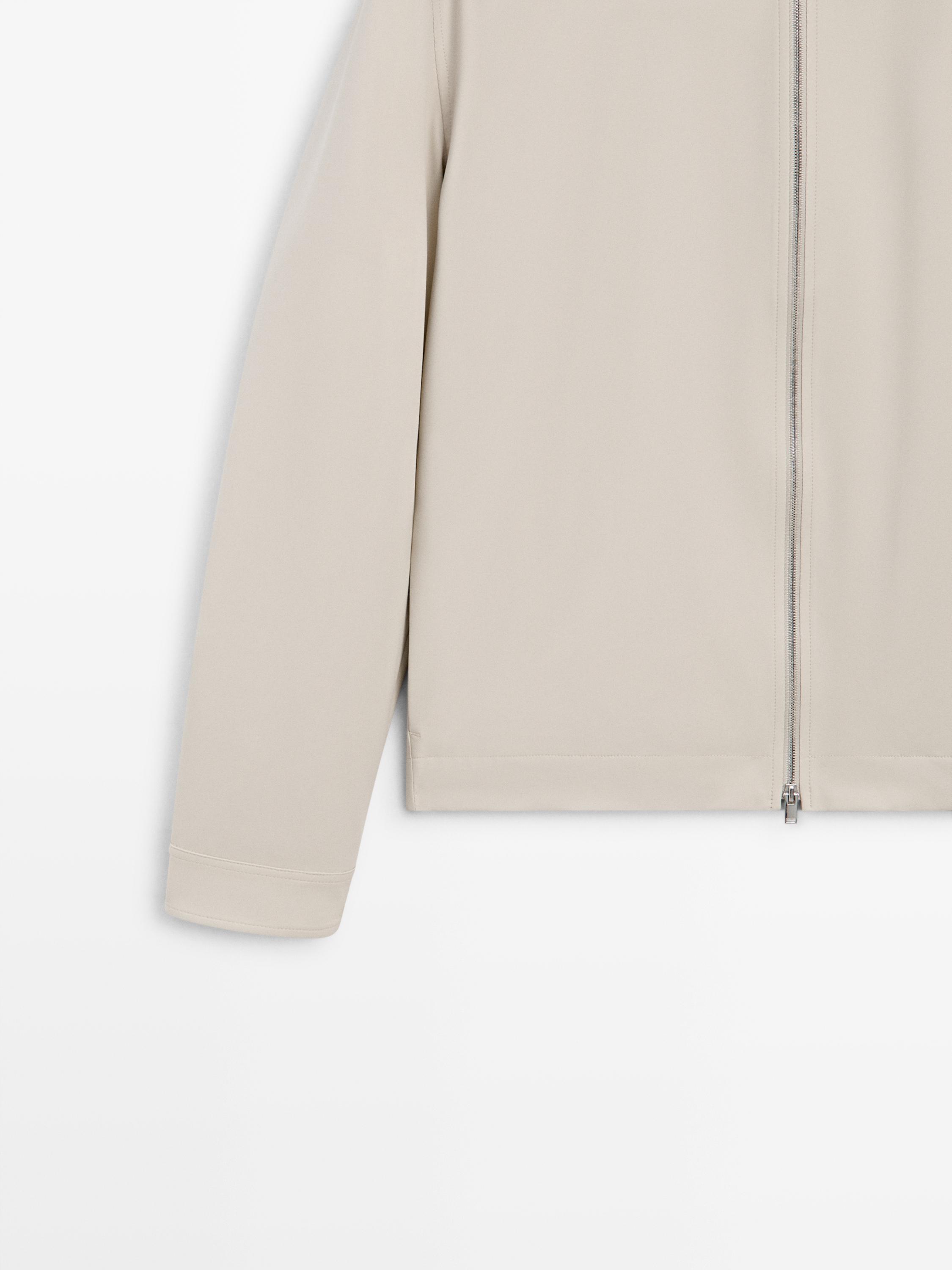 Cropped overshirt with pocket details — Light Beige