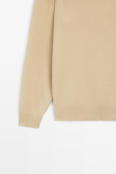Wool mock neck knit sweater — CAMEL 7