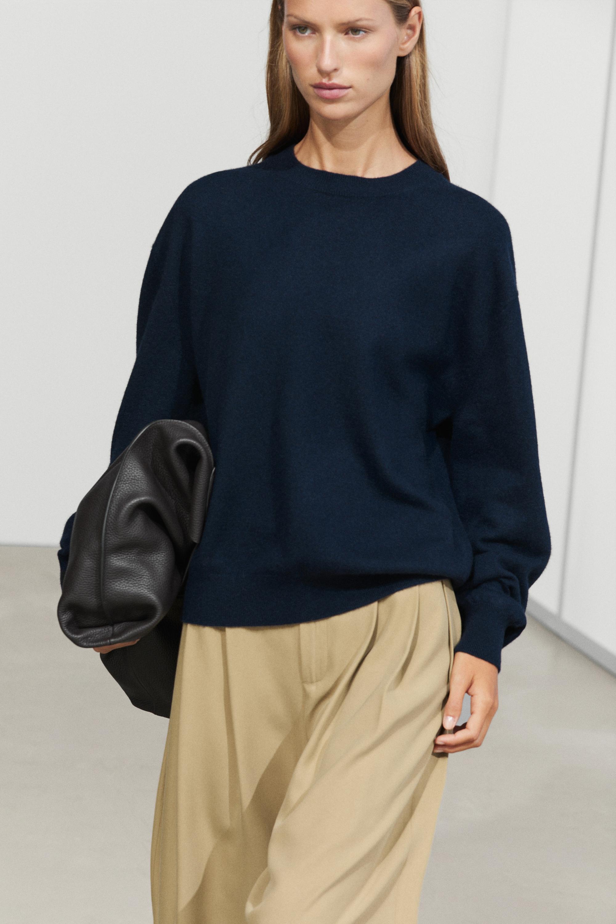 100% cashmere long sleeve sweater