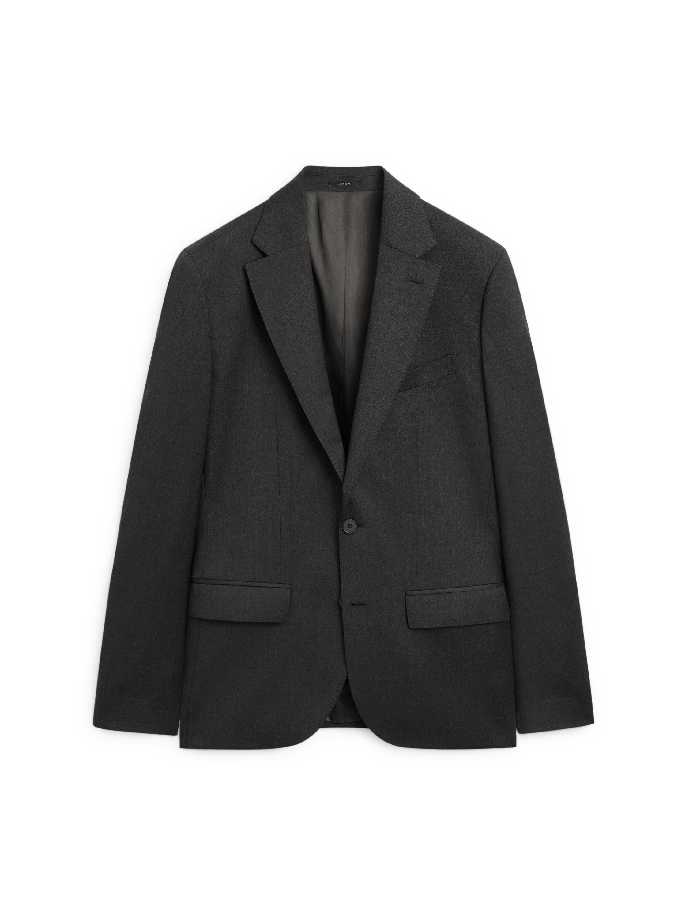 100% cool wool suit blazer — CHARCOAL