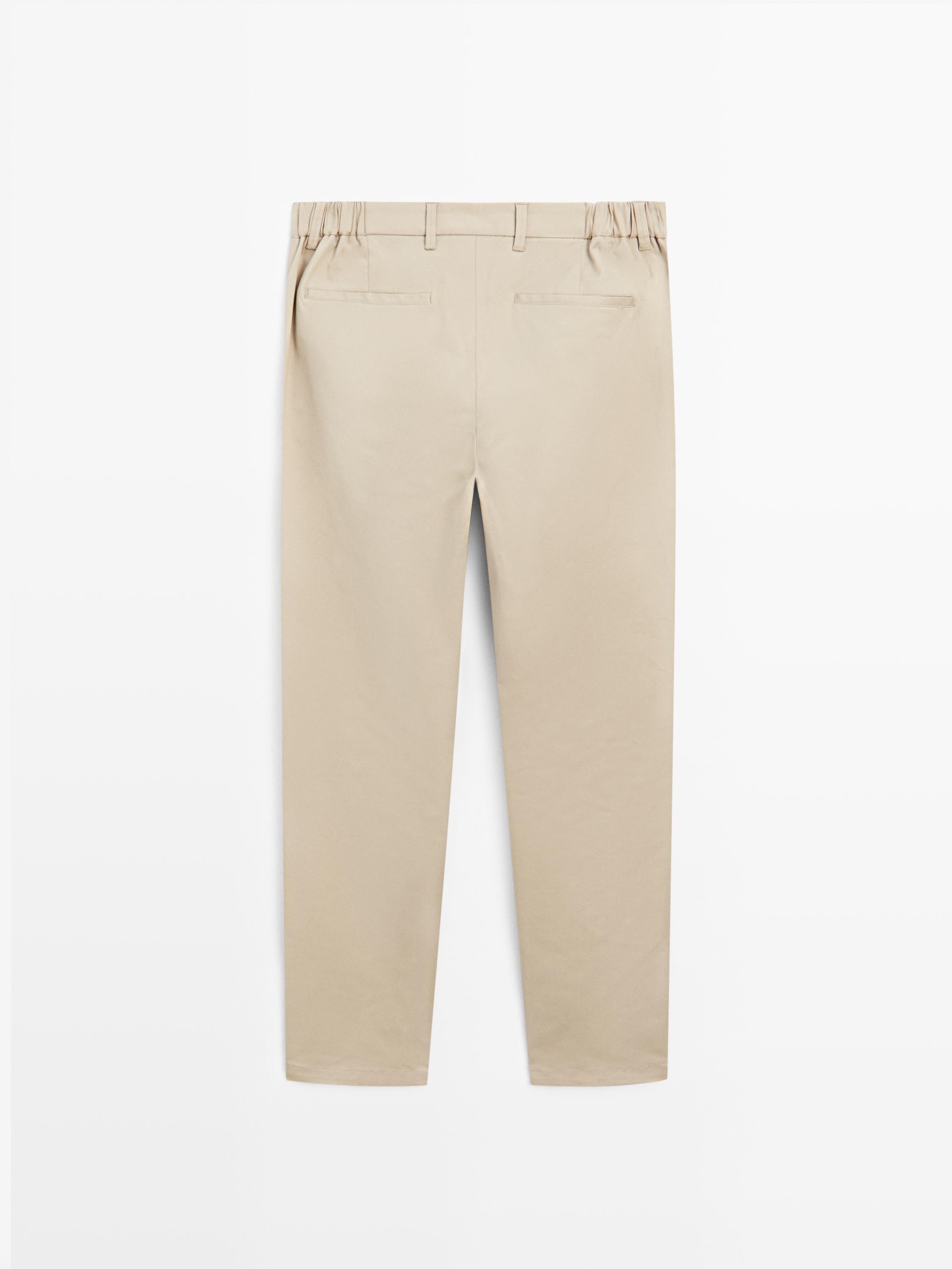 Pantalón tapered fit mezcla algodón