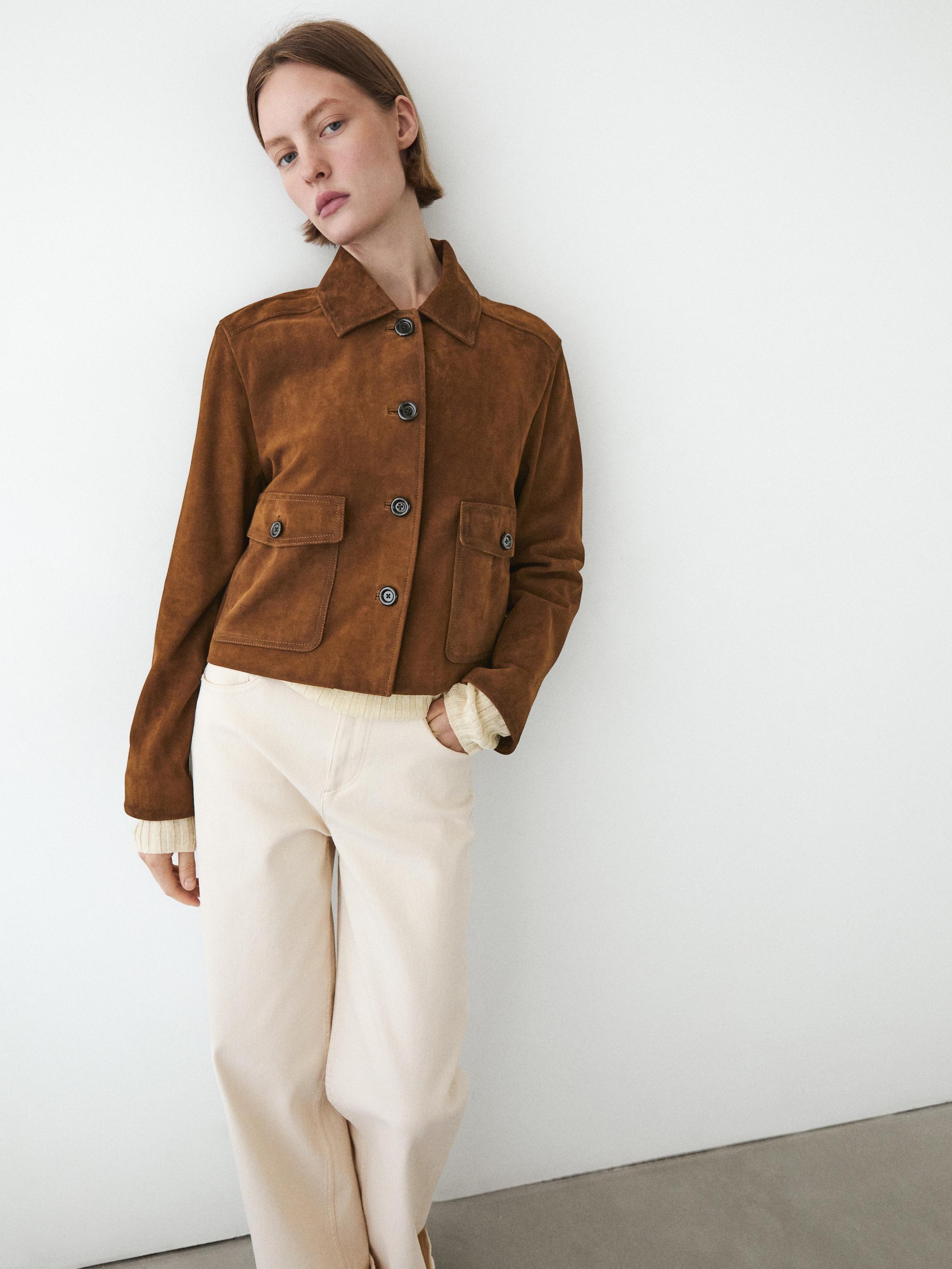 Suede leather jacket