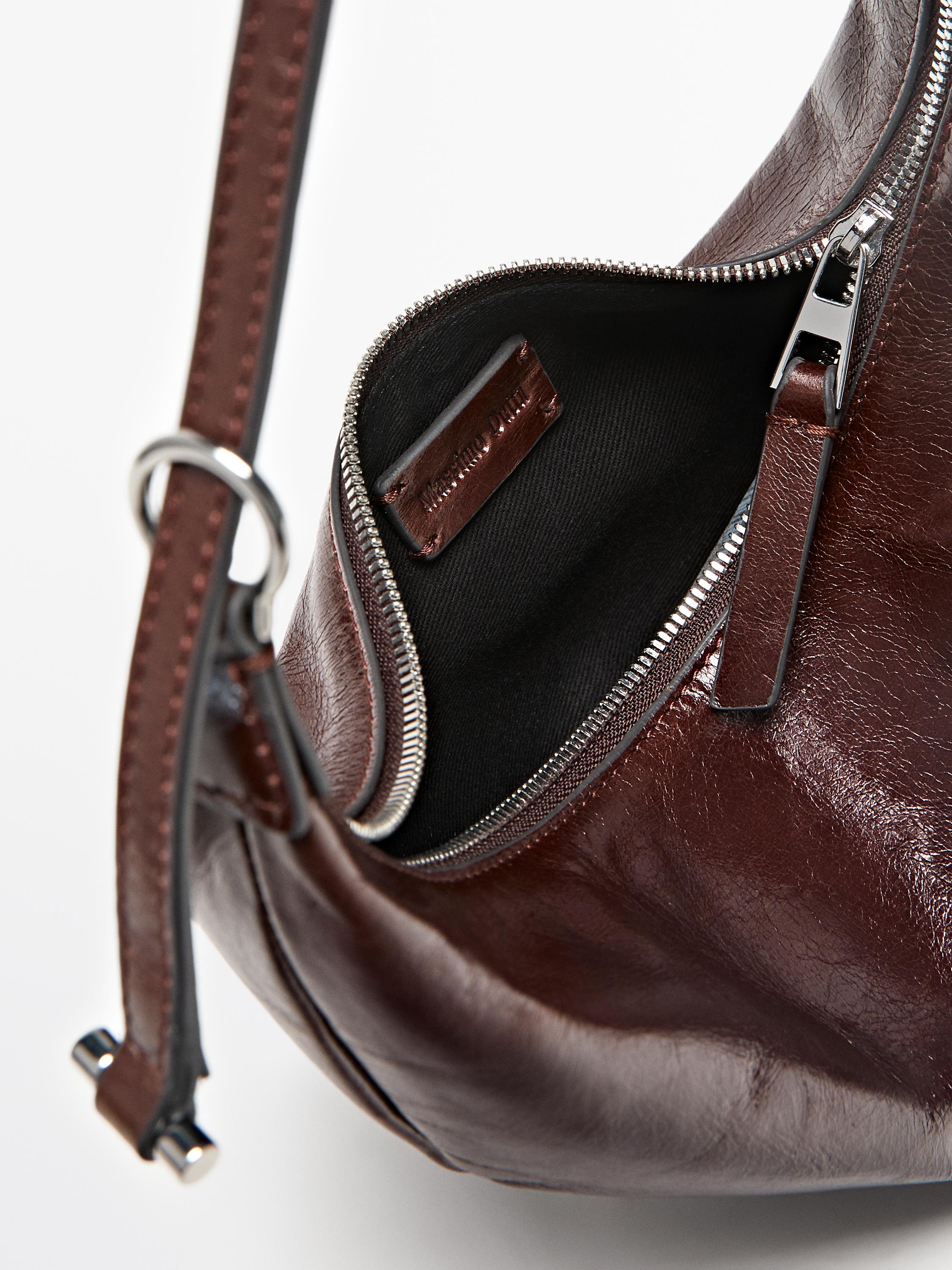 Nappa leather mini bag — BROWN